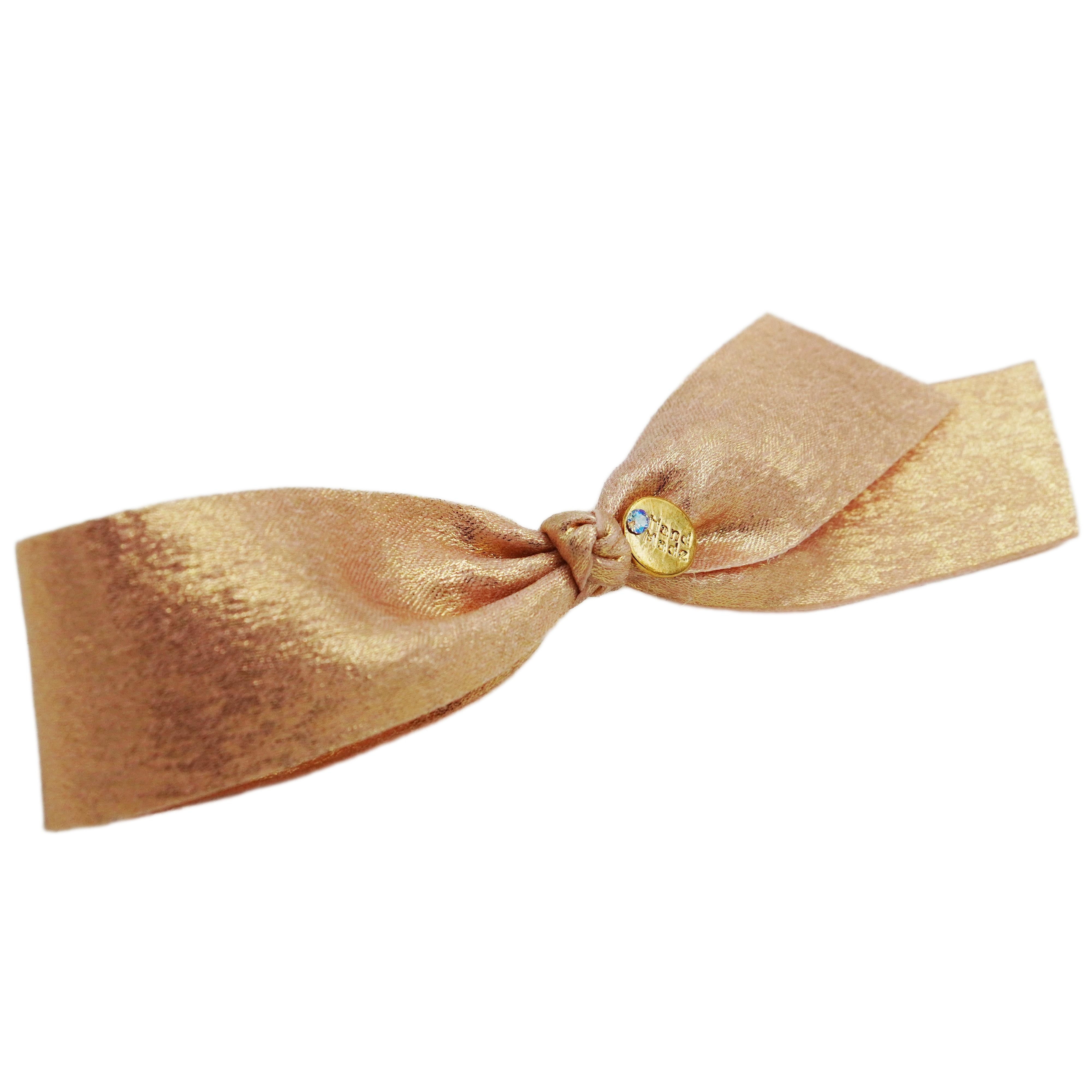 Lunapaw Gold & Silver Foil-Coated Ribbon Streamer Bow Fabric Top Clip TP2020