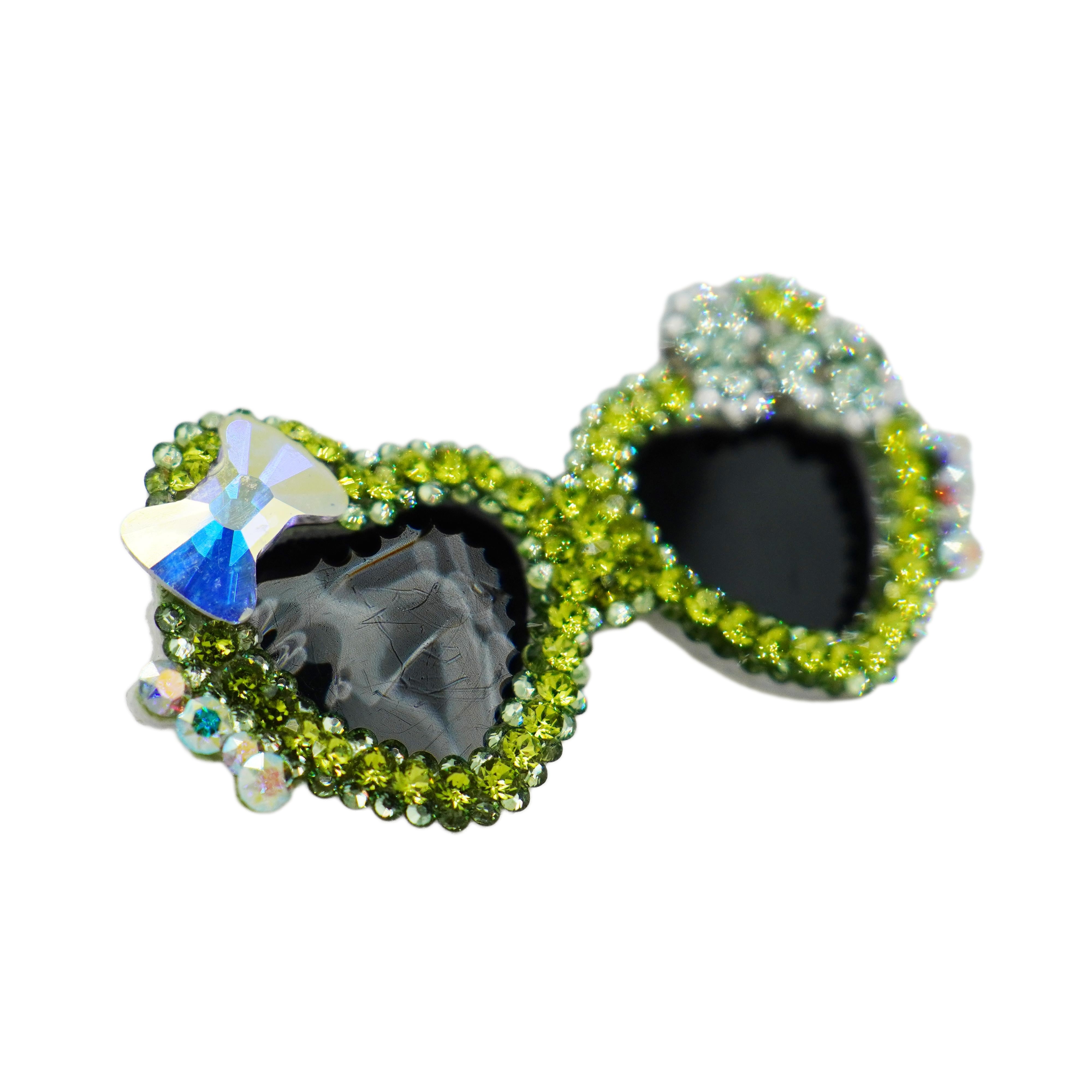 Lunapaw Heart Bow Sunglasses Luxury Crystal Top Clip TP26