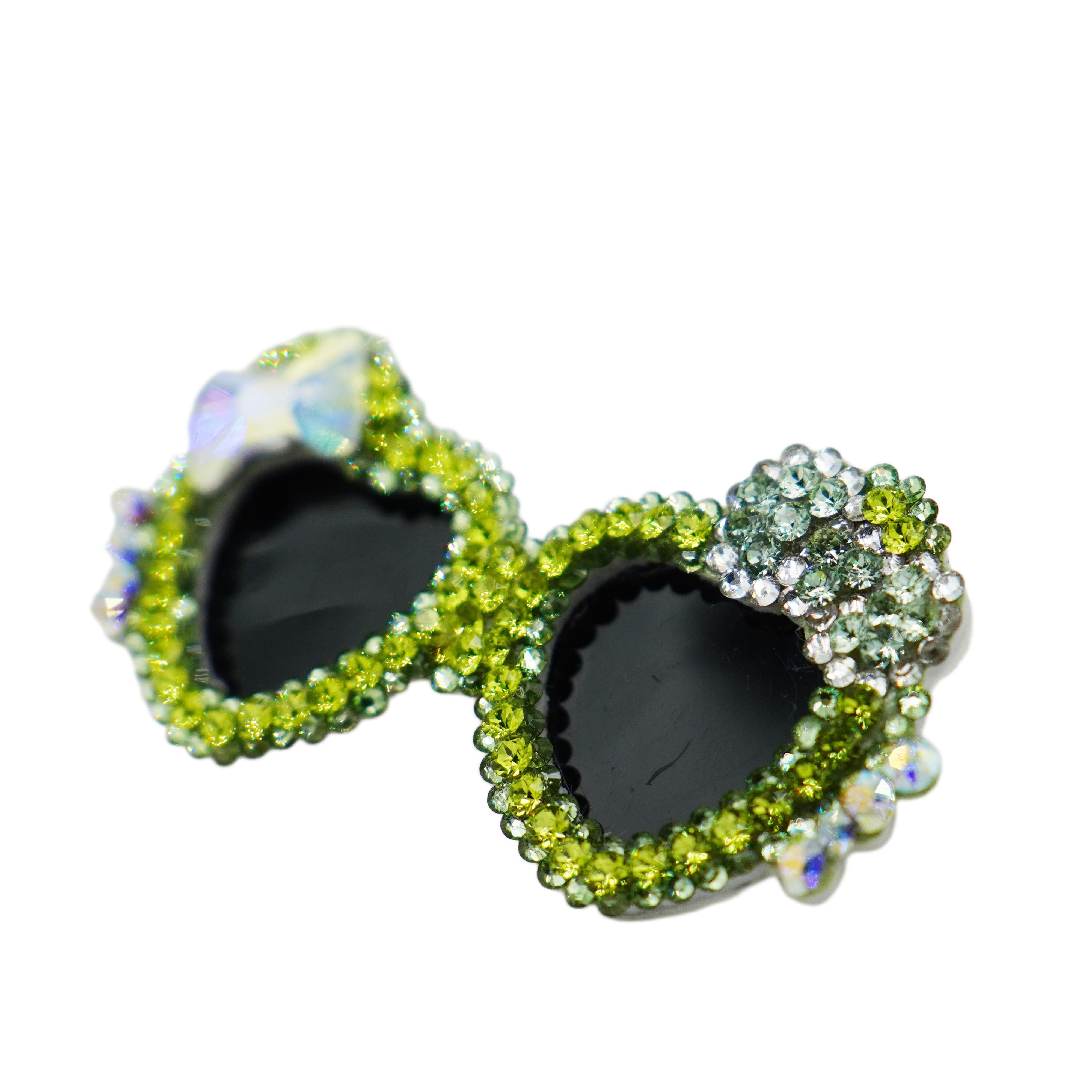 Lunapaw Heart Bow Sunglasses Luxury Crystal Top Clip TP26