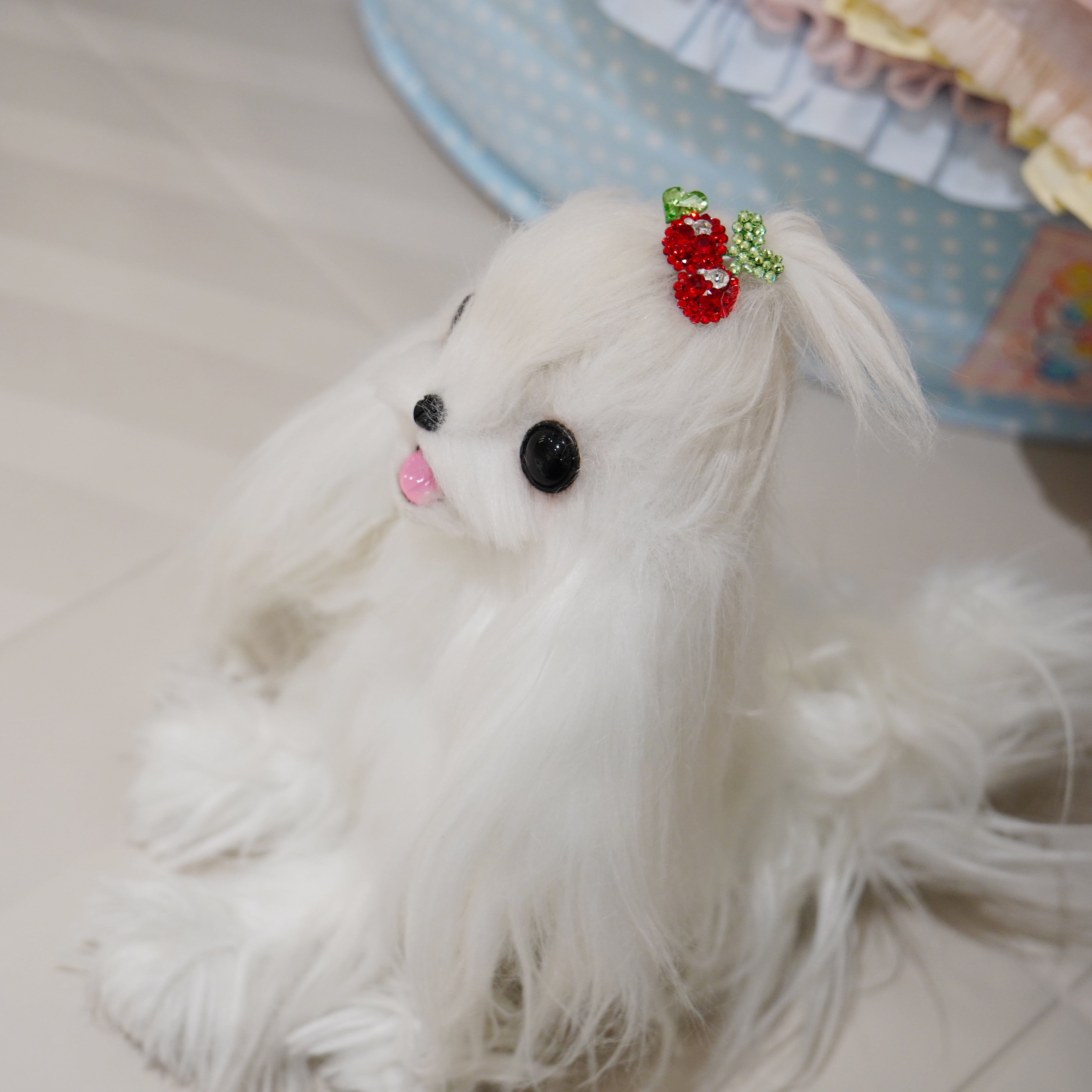 Lunapaw Heart Cherry Luxe Crystal Top Clip TP14