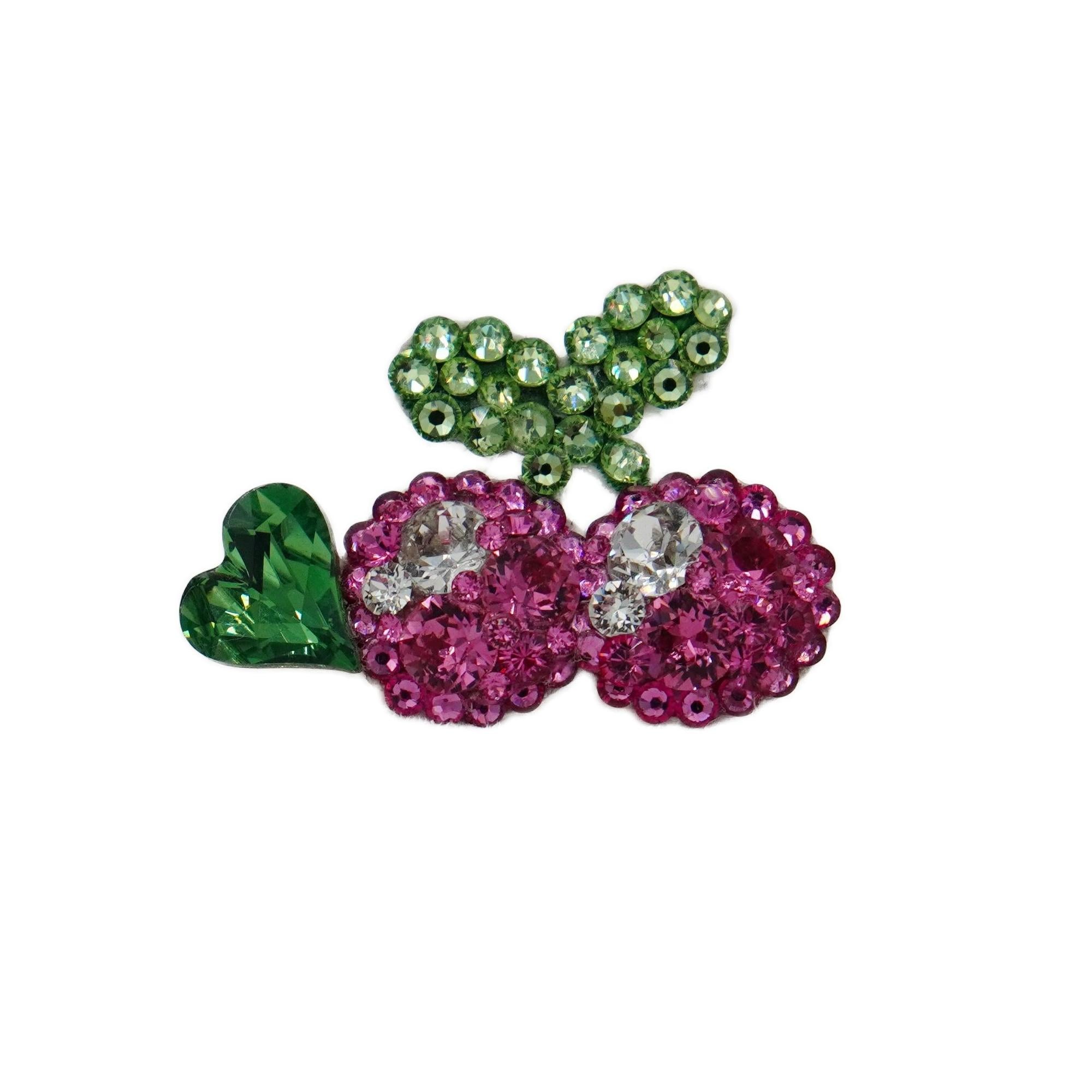 Lunapaw Heart Cherry Luxe Crystal Top Clip TP14