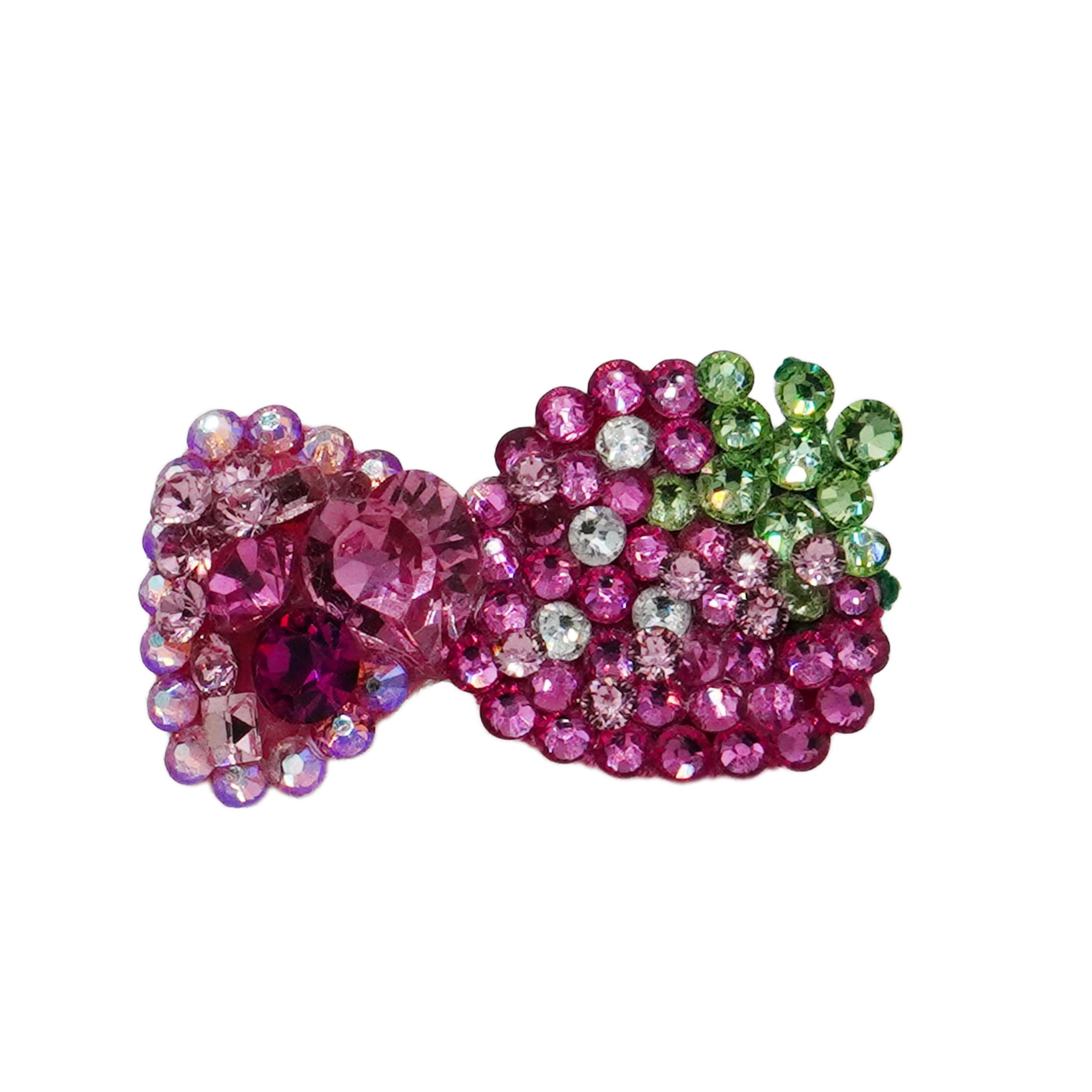 Lunapaw Heart Strawberry Luxury Crystal Top Clip TP27