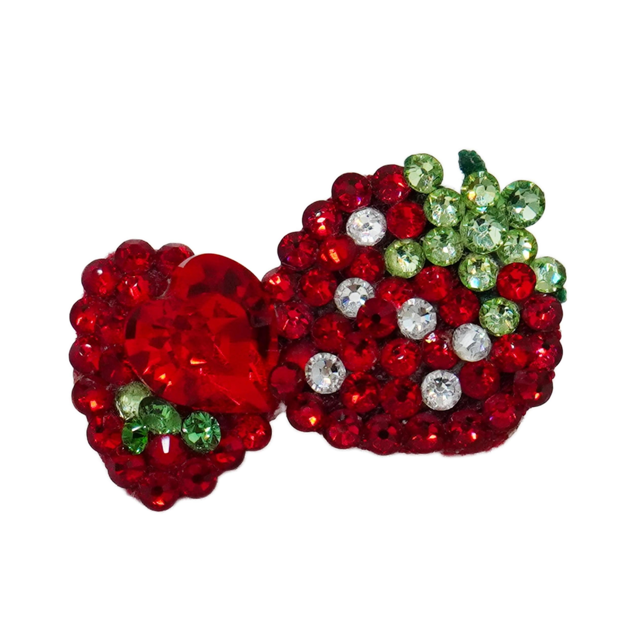 Lunapaw Heart Strawberry Luxury Crystal Top Clip TP27