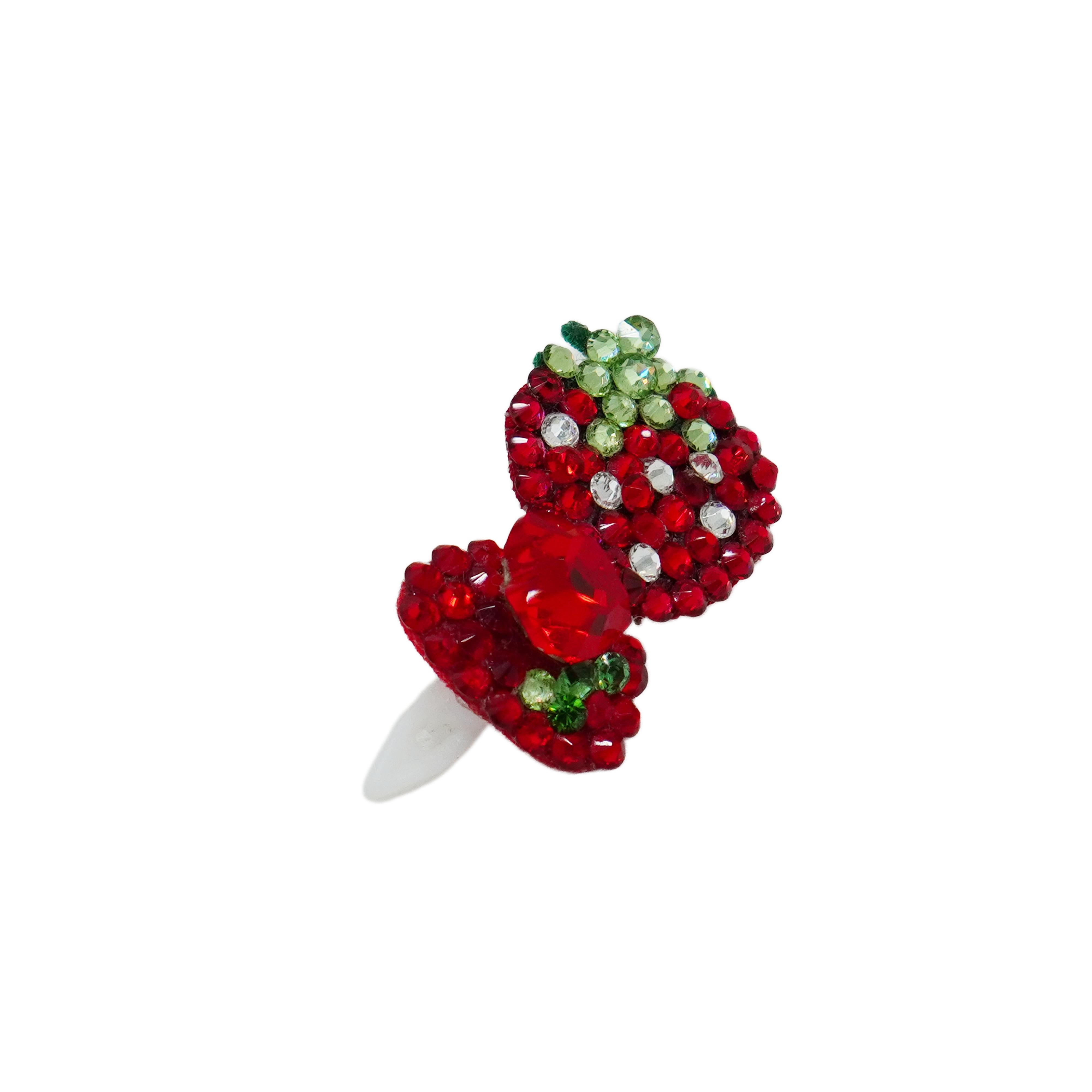 Lunapaw Heart Strawberry Luxury Crystal Top Clip TP27