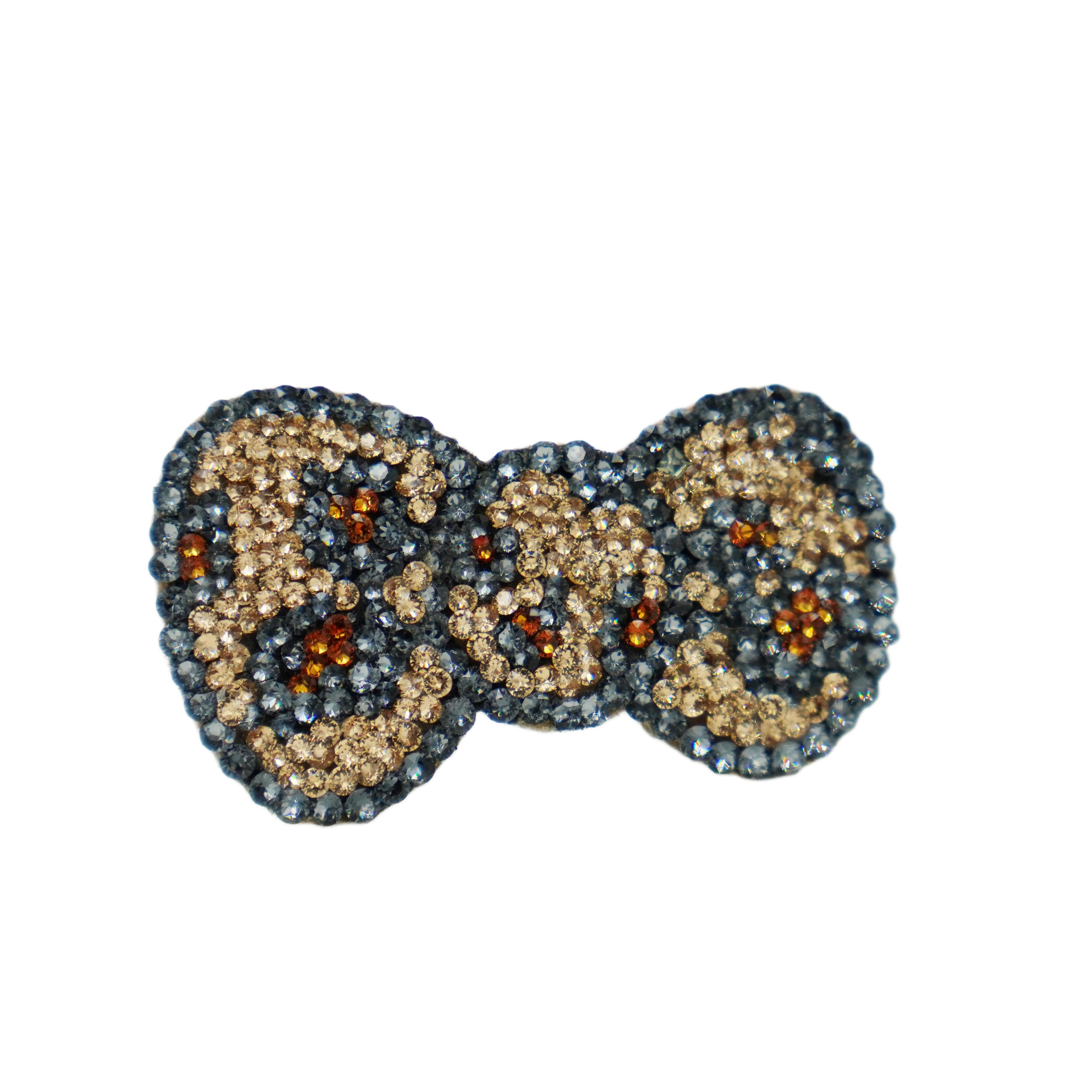 Lunapaw Leopard Bow Luxe Crystal Top Clip TP10