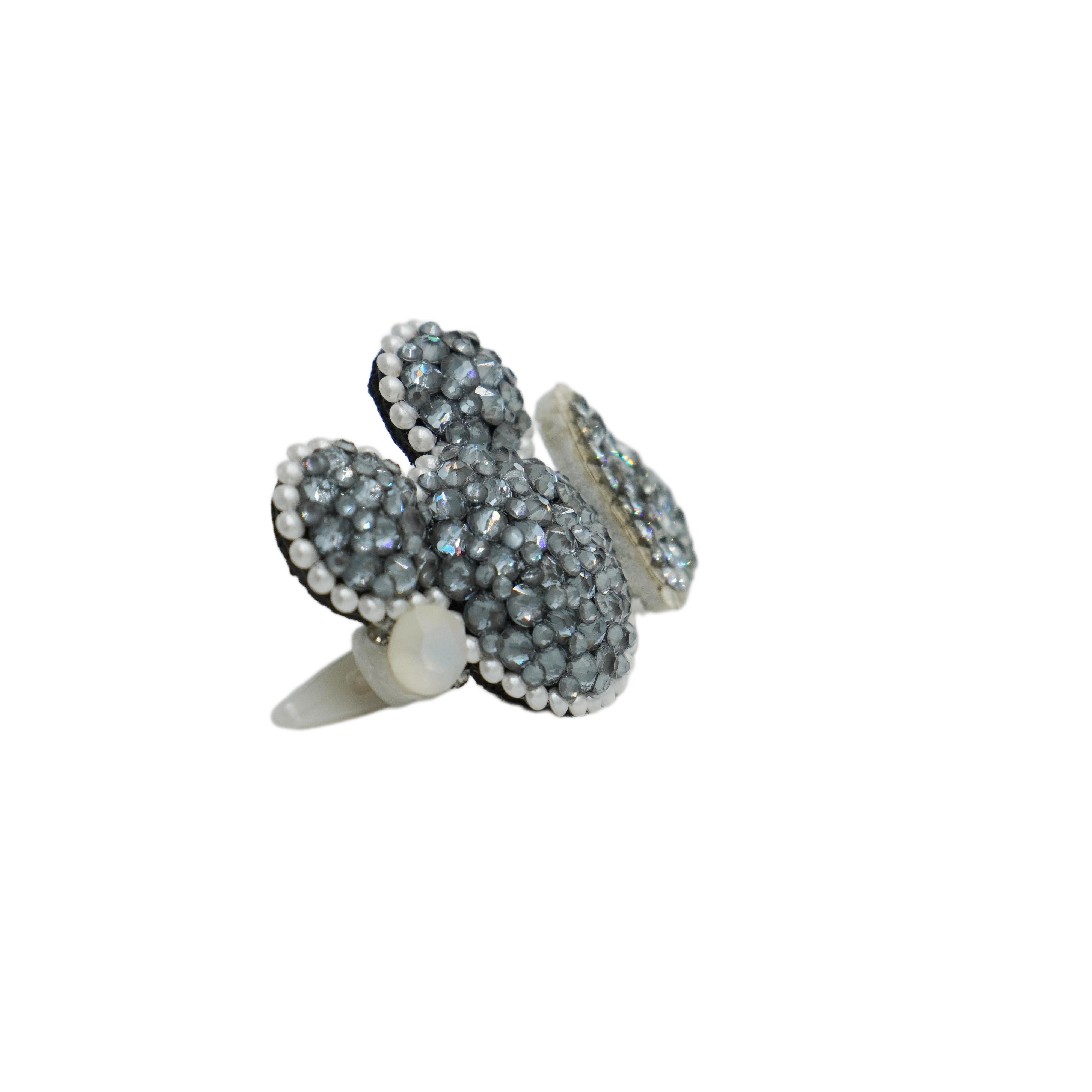 Lunapaw Mocha Bead Mickey Heart Luxury Crystal Top Clip TP22