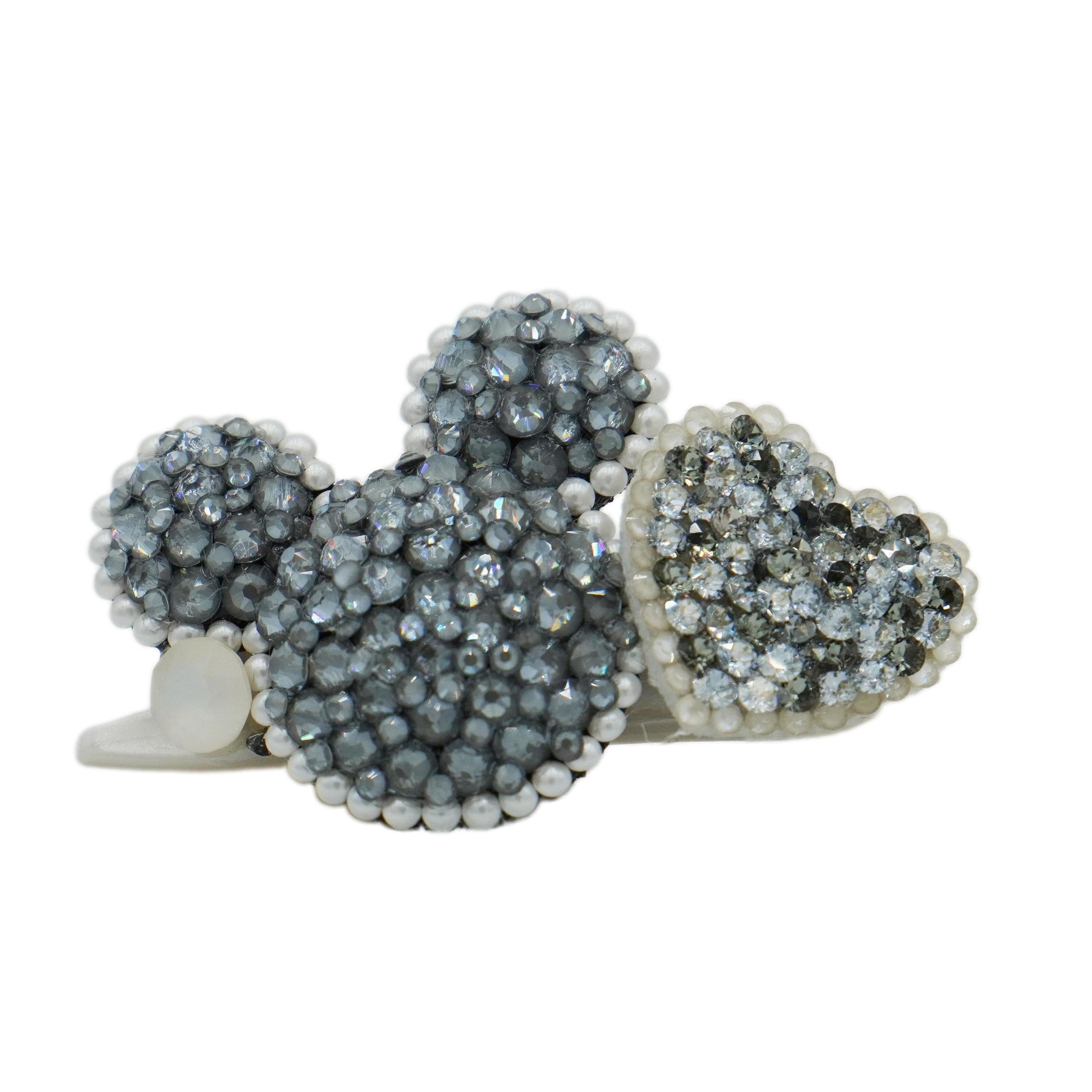 Lunapaw Mocha Bead Mickey Heart Luxury Crystal Top Clip TP22