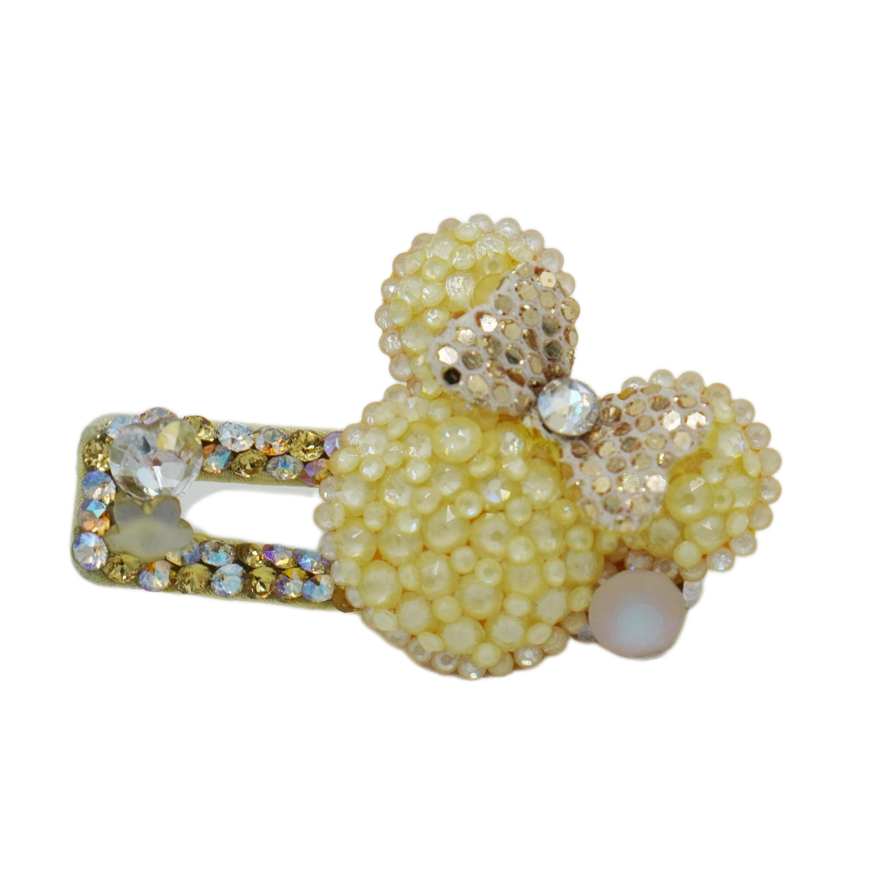 Lunapaw Mocha Bead Minnie Square Luxury Crystal Top Clip TP23