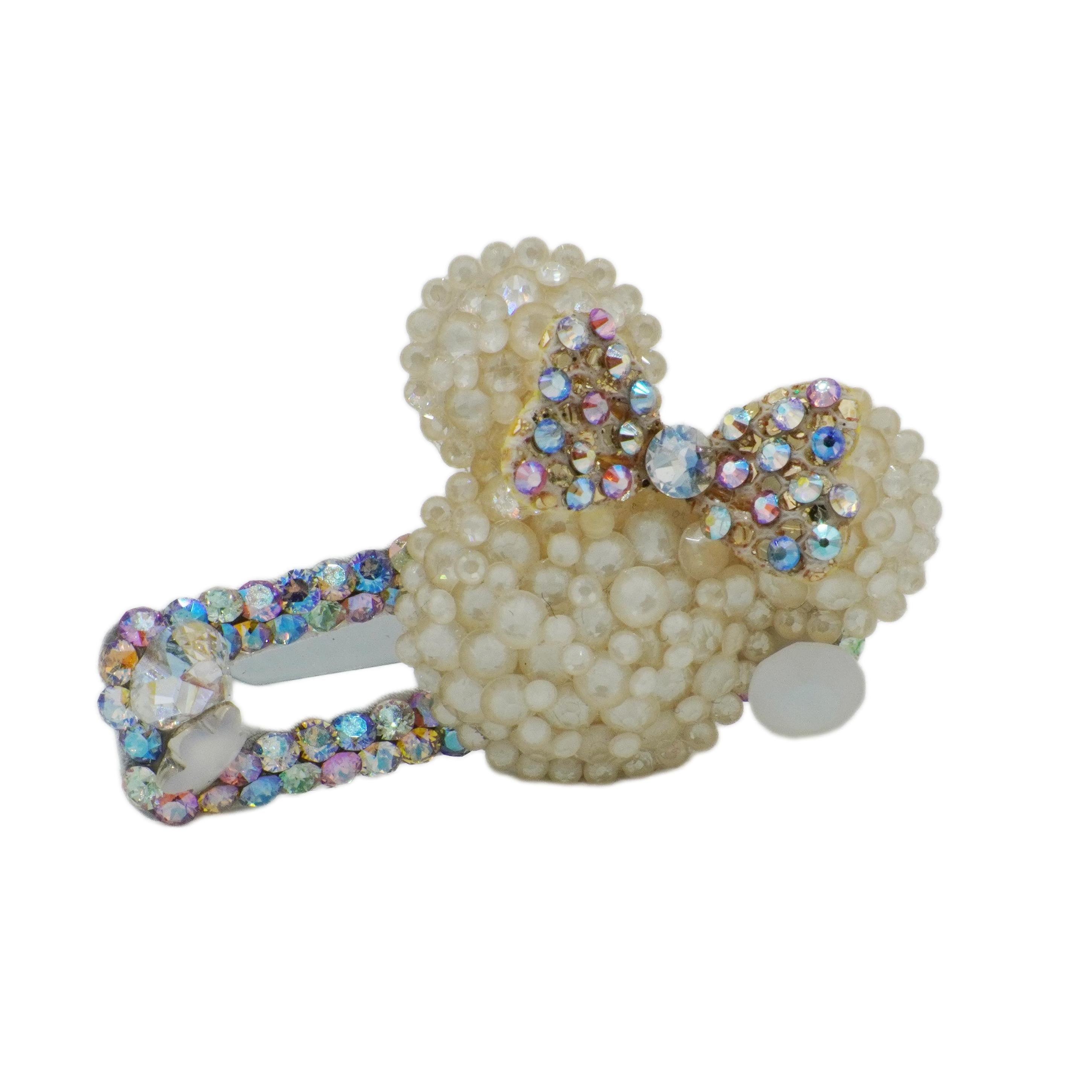 Lunapaw Mocha Bead Minnie Square Luxury Crystal Top Clip TP23