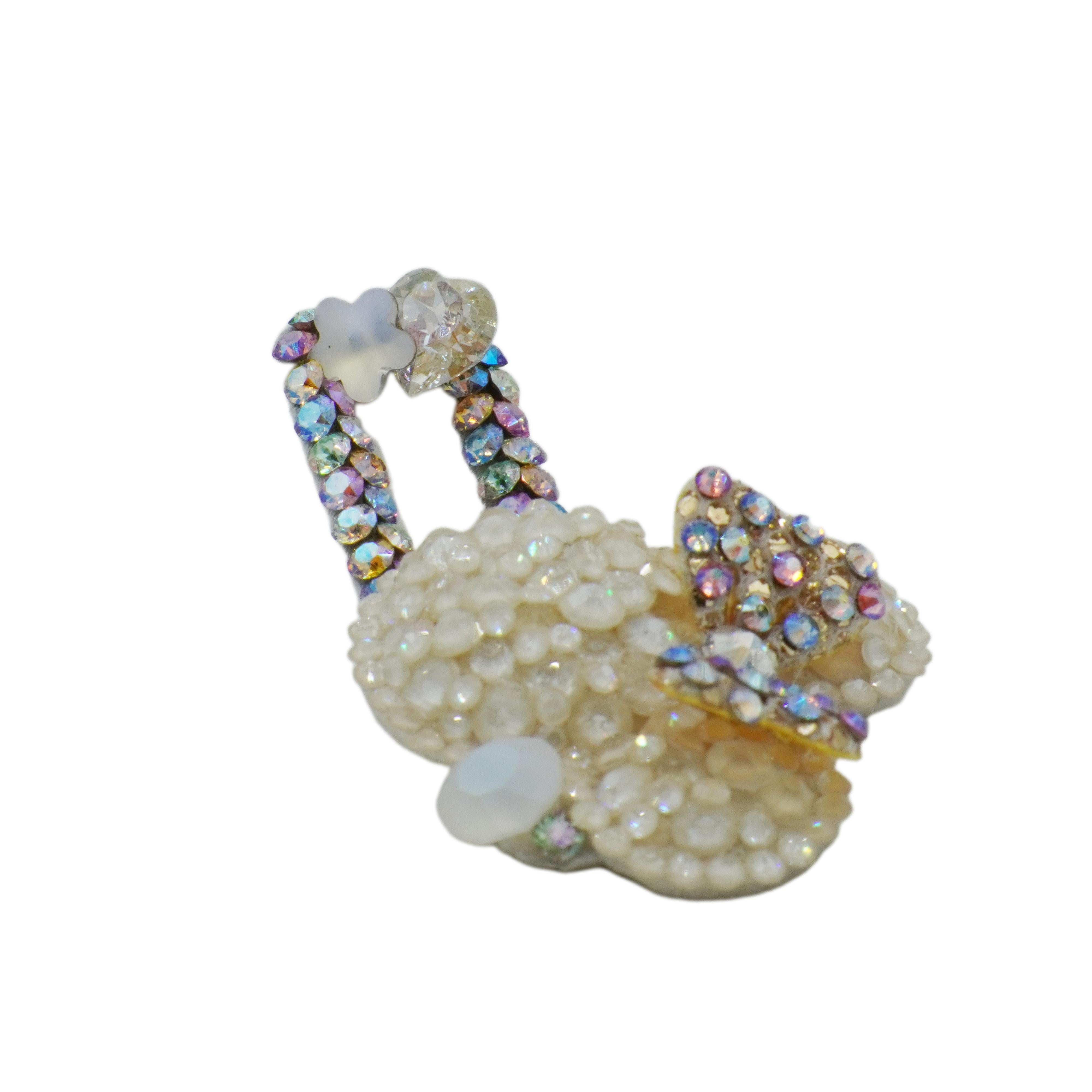 Lunapaw Mocha Bead Minnie Square Luxury Crystal Top Clip TP23