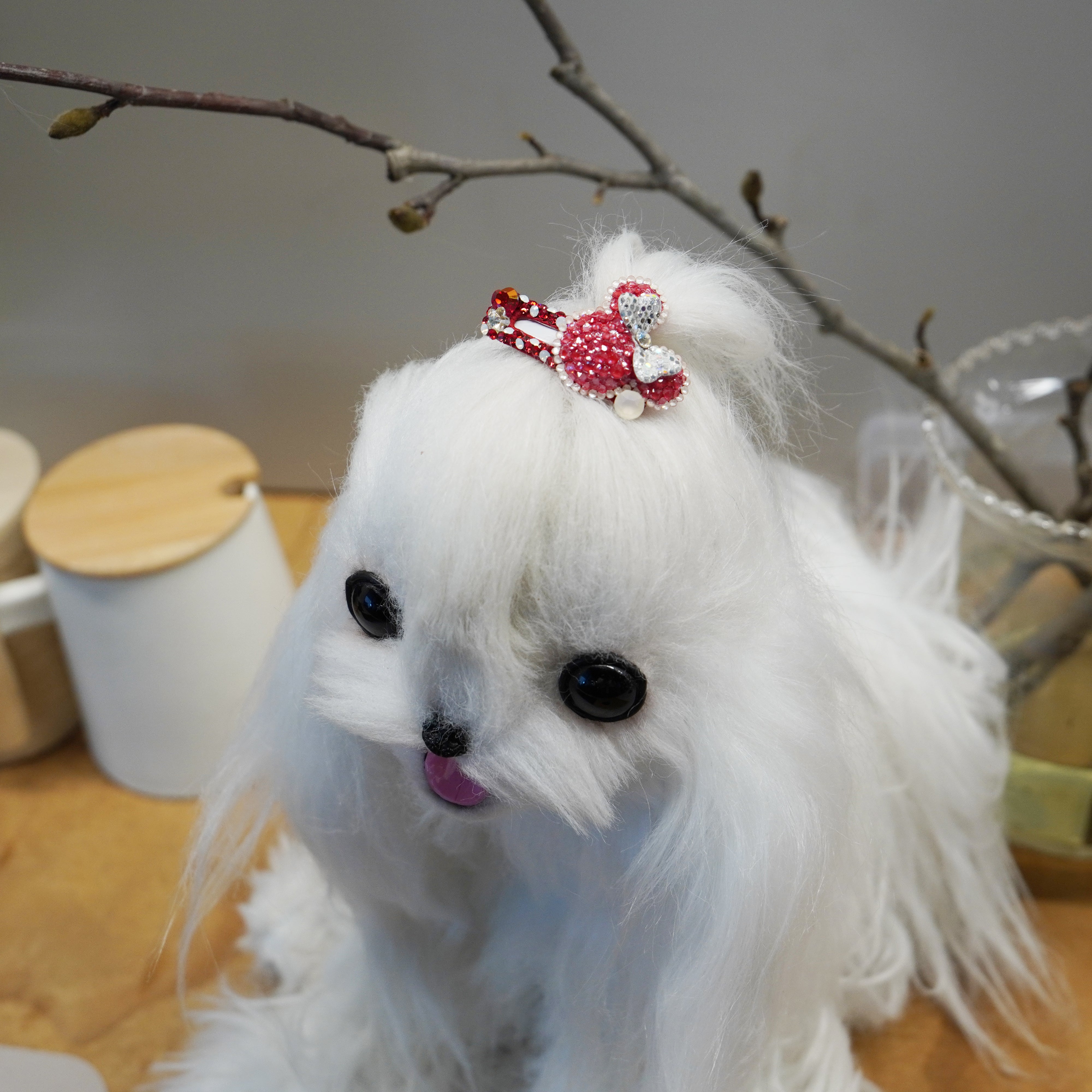 Lunapaw Mocha Bead Minnie Square Luxury Crystal Top Clip TP23