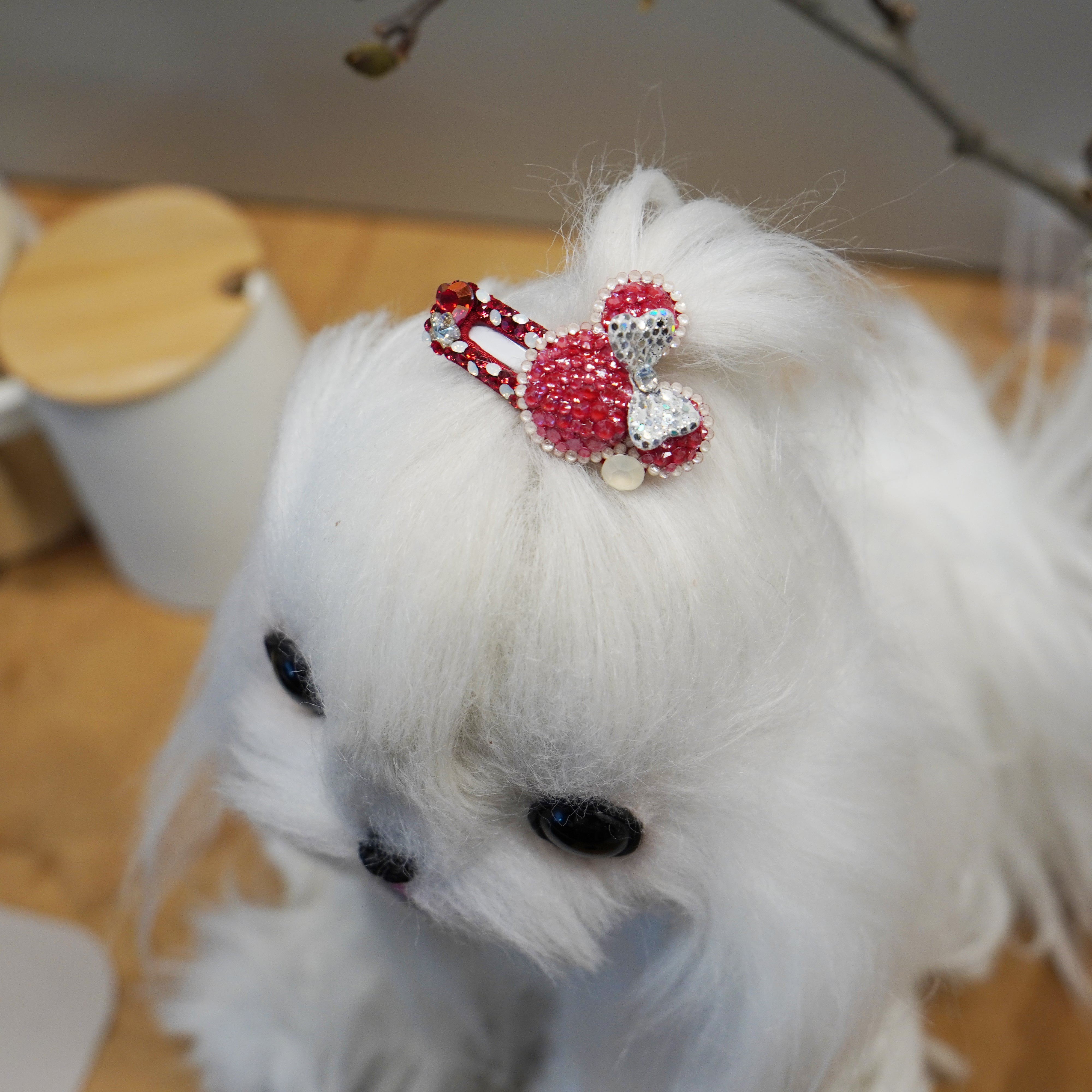 Lunapaw Mocha Bead Minnie Square Luxury Crystal Top Clip TP23