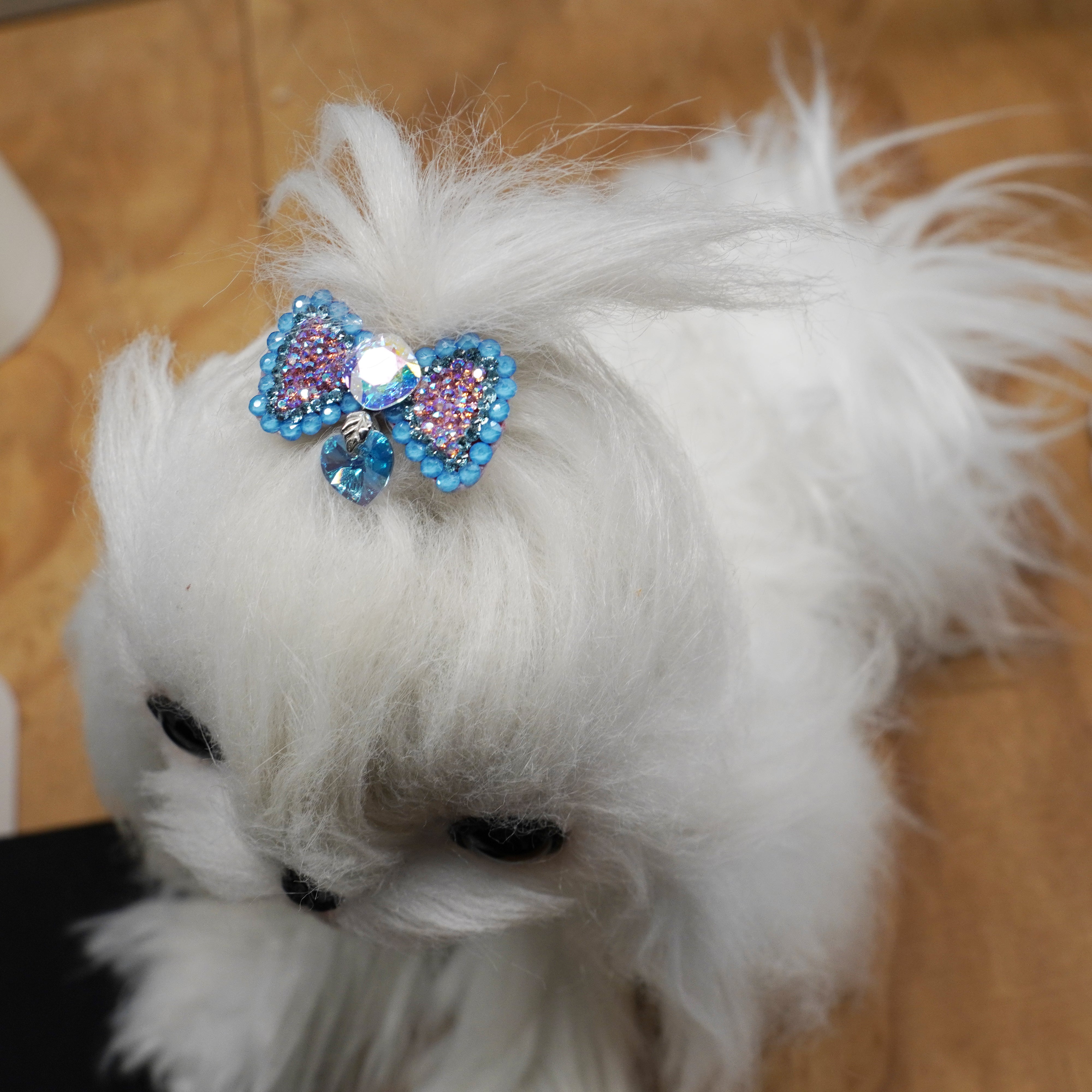 Lunapaw Pendant Structured Bow Luxury Crystal Top Clip TP24