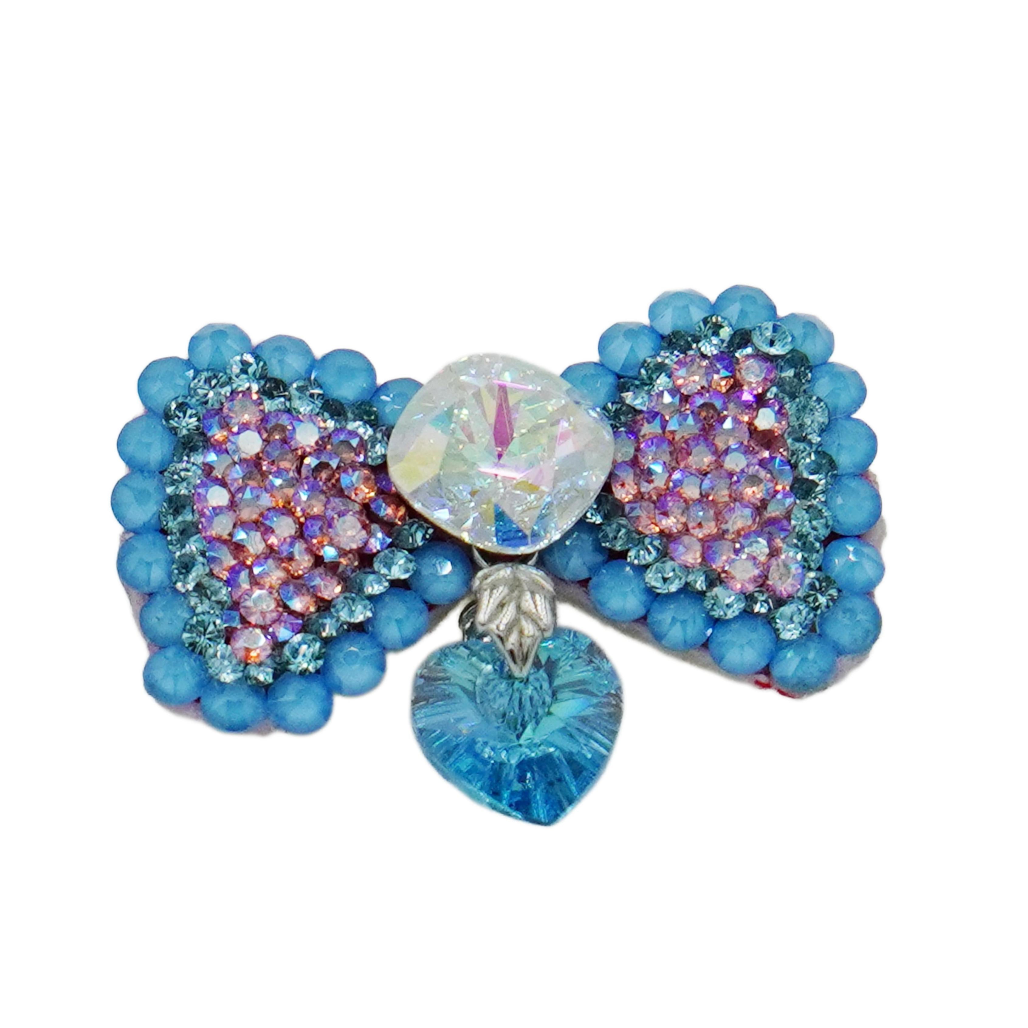 Lunapaw Pendant Structured Bow Luxury Crystal Top Clip TP24