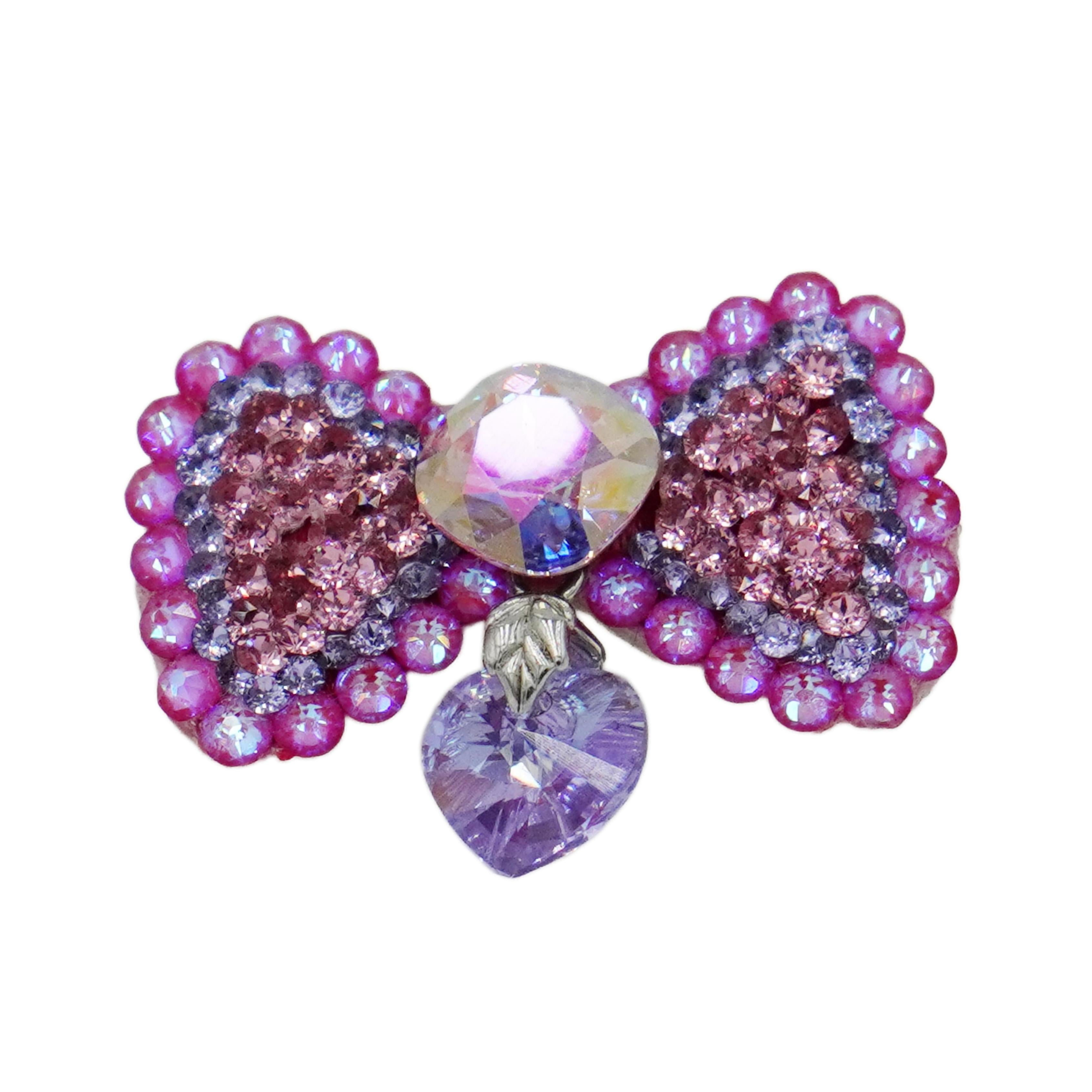 Lunapaw Pendant Structured Bow Luxury Crystal Top Clip TP24
