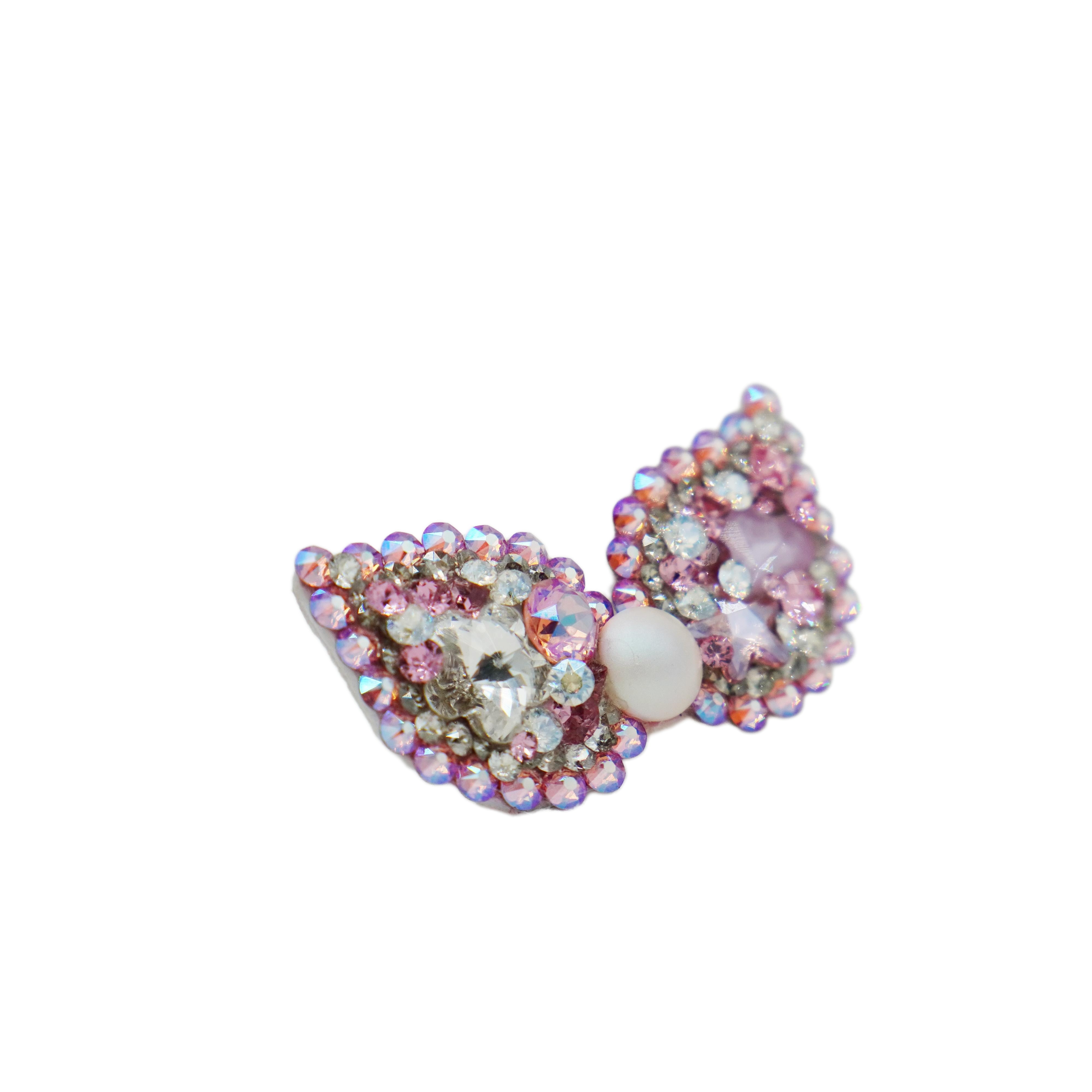 Lunapaw Plum Blossom Heart “Little Witch” Bow Luxe Crystal Top Clip TP12