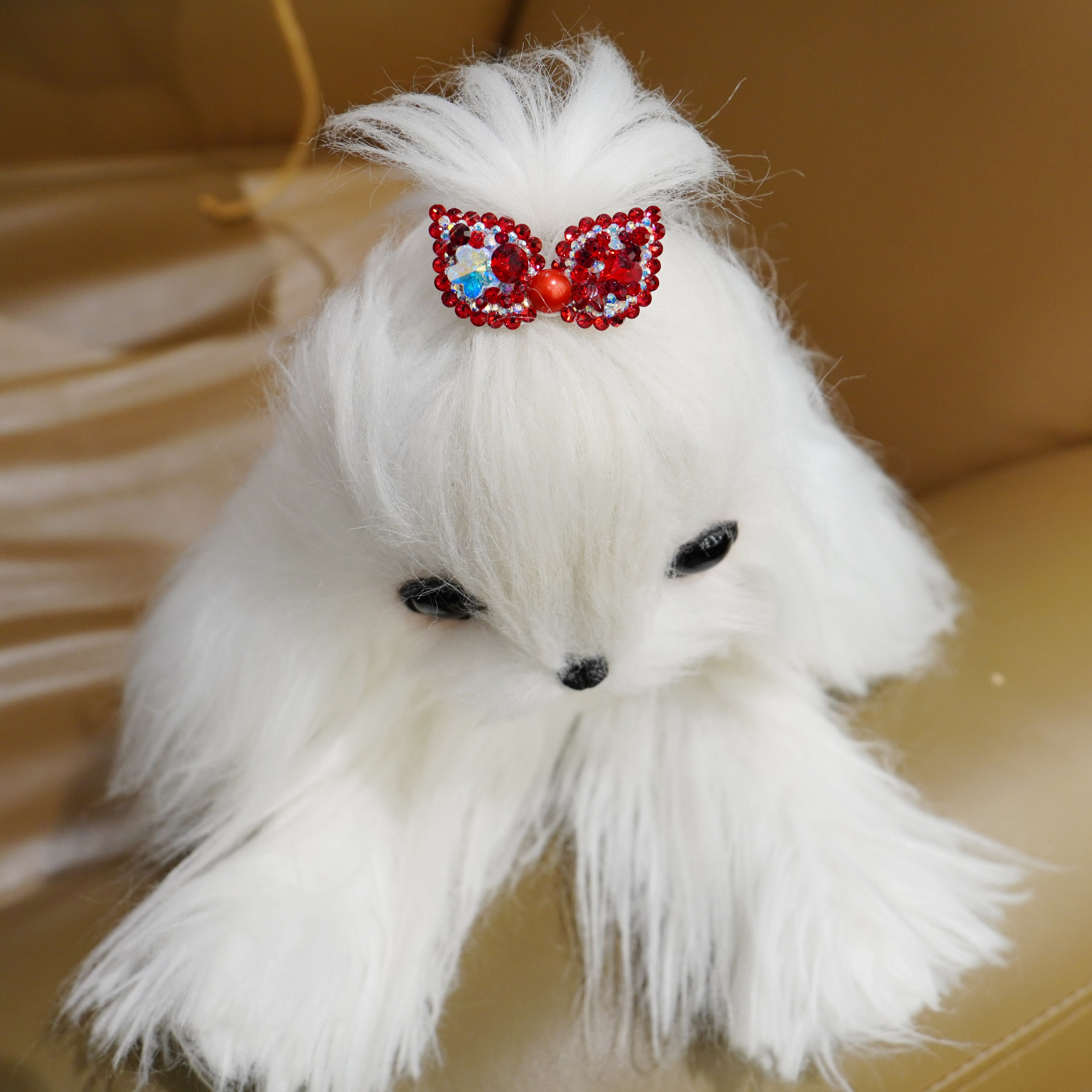 Lunapaw Plum Blossom Heart “Little Witch” Bow Luxe Crystal Top Clip TP12