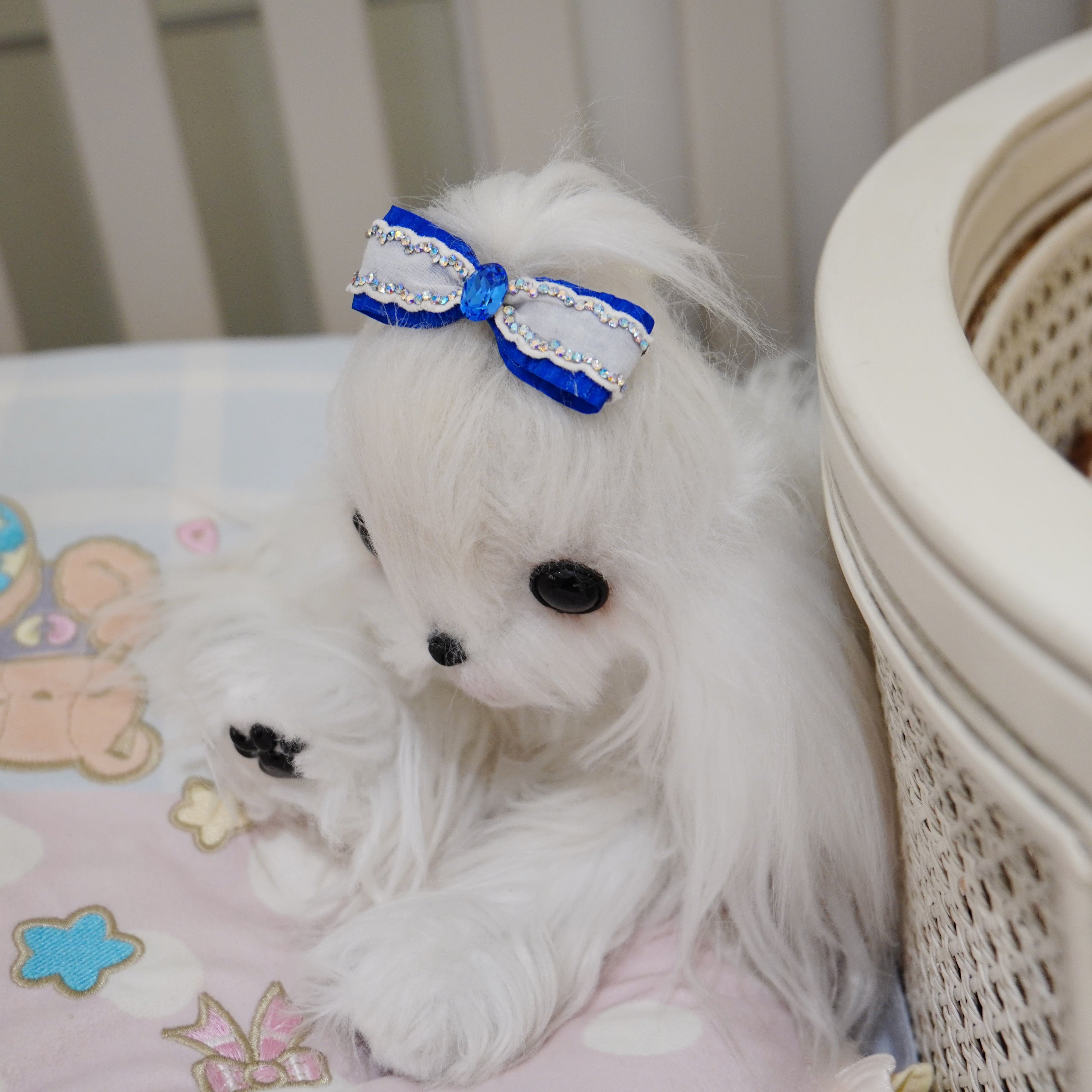 Lunapaw Ribbon Luxury Crystal Fabric Top Clip TP2012