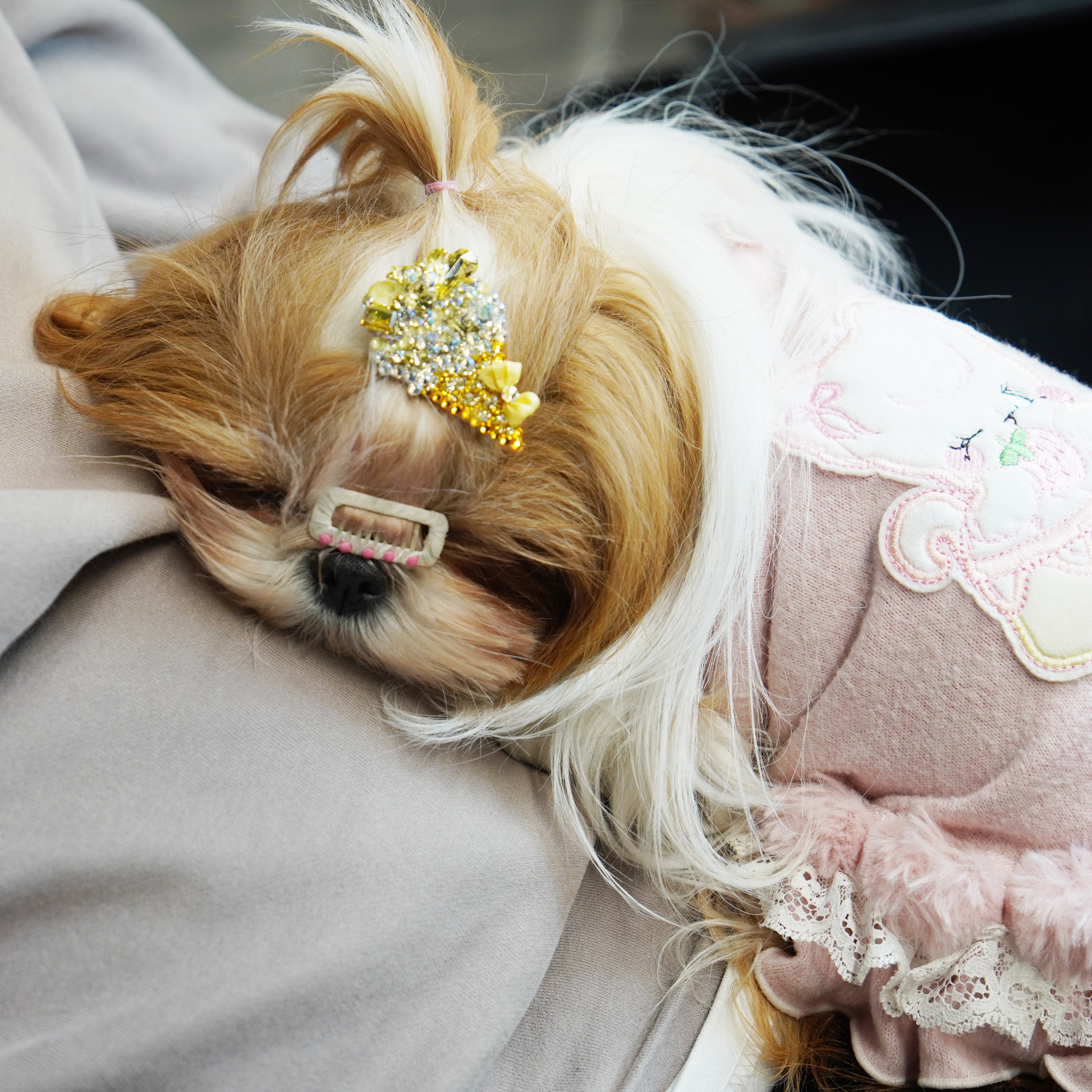 Lunapaw Rock Candy Heart Ice Cream Cone Luxury Crystal Top Clip TP30