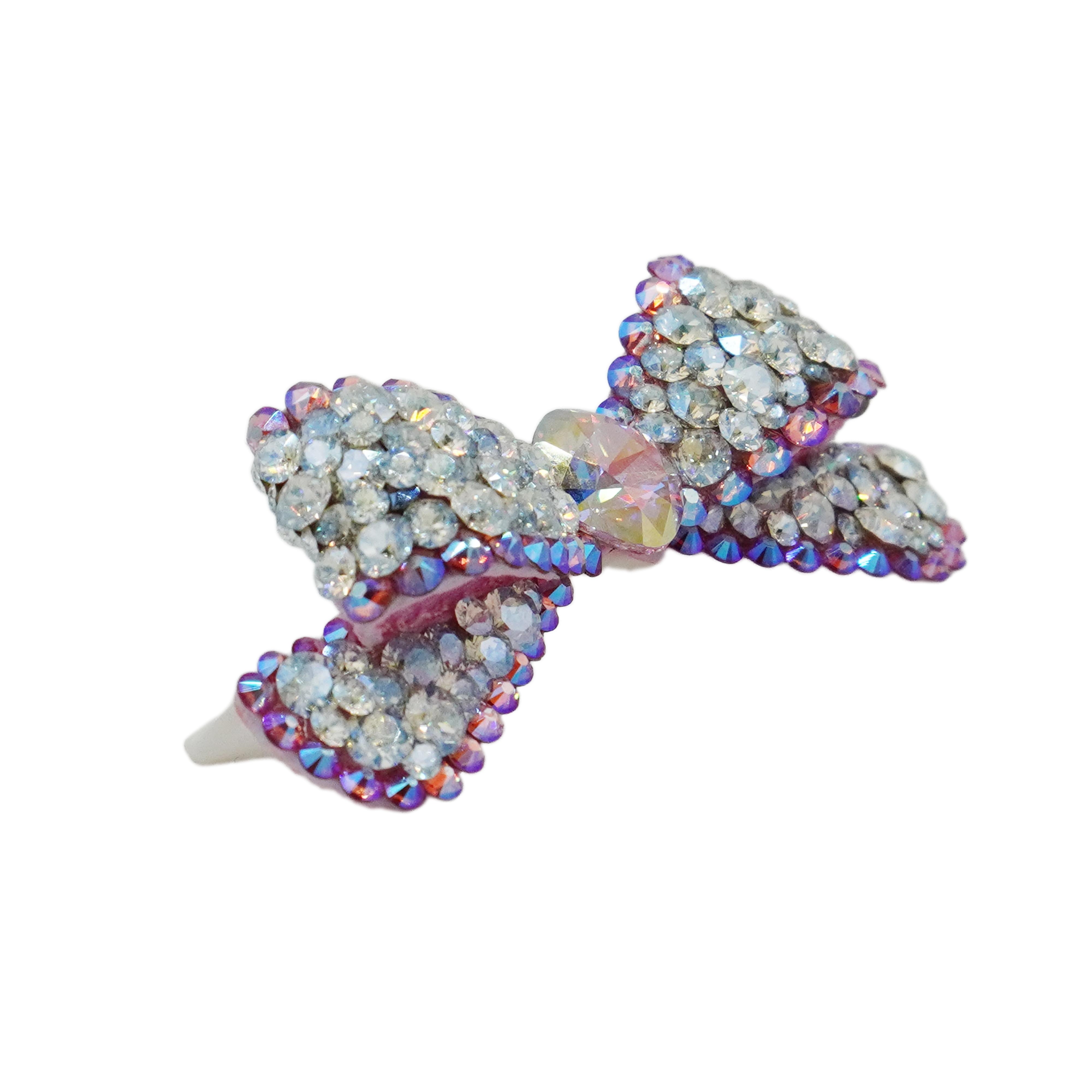 Lunapaw Sculpted 3D Layered Ribbon-Tail Luxury Crystal Top Clip TP32
