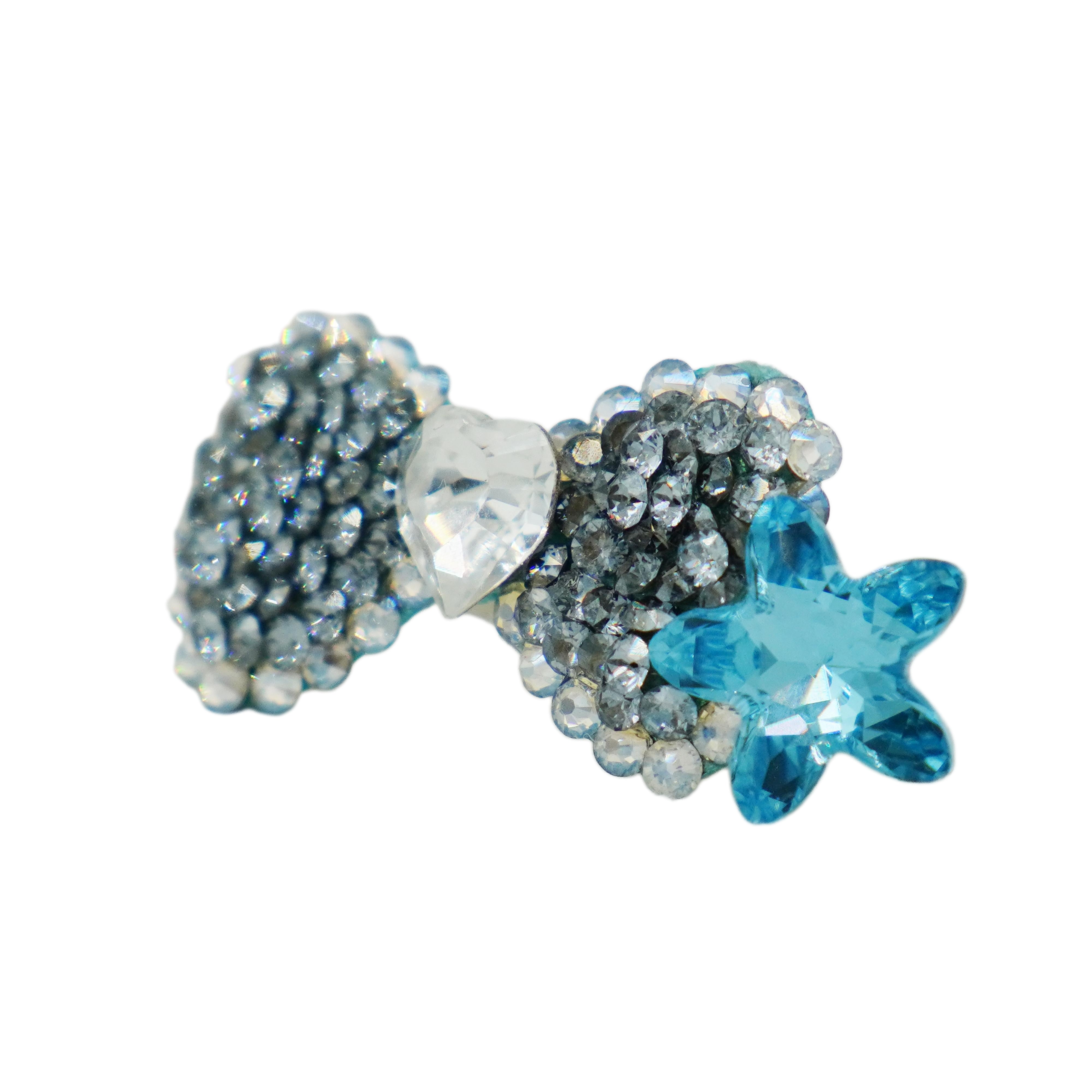 Lunapaw Starfish Structured Bow Luxury Crystal Top Clip TP25