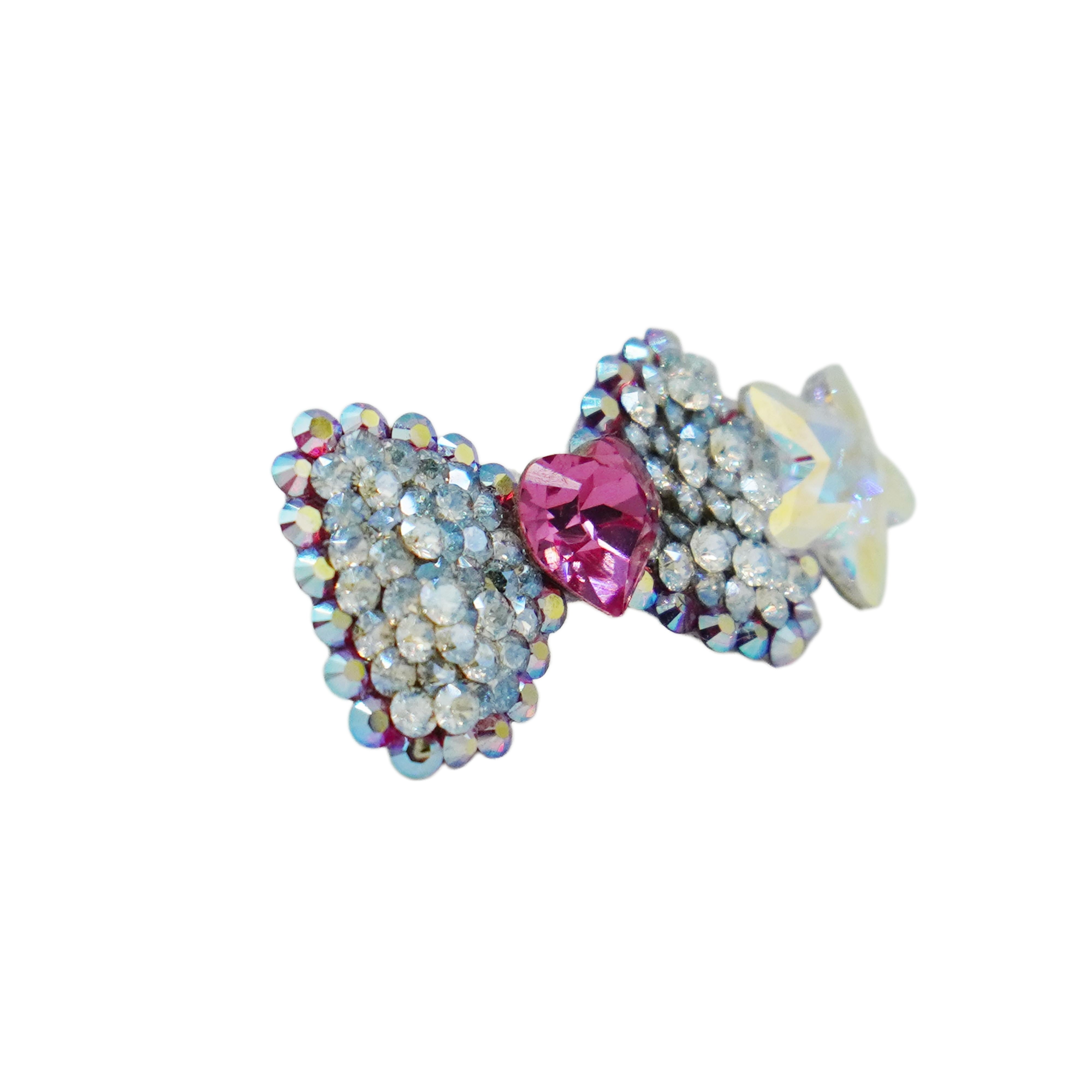 Lunapaw Starfish Structured Bow Luxury Crystal Top Clip TP25