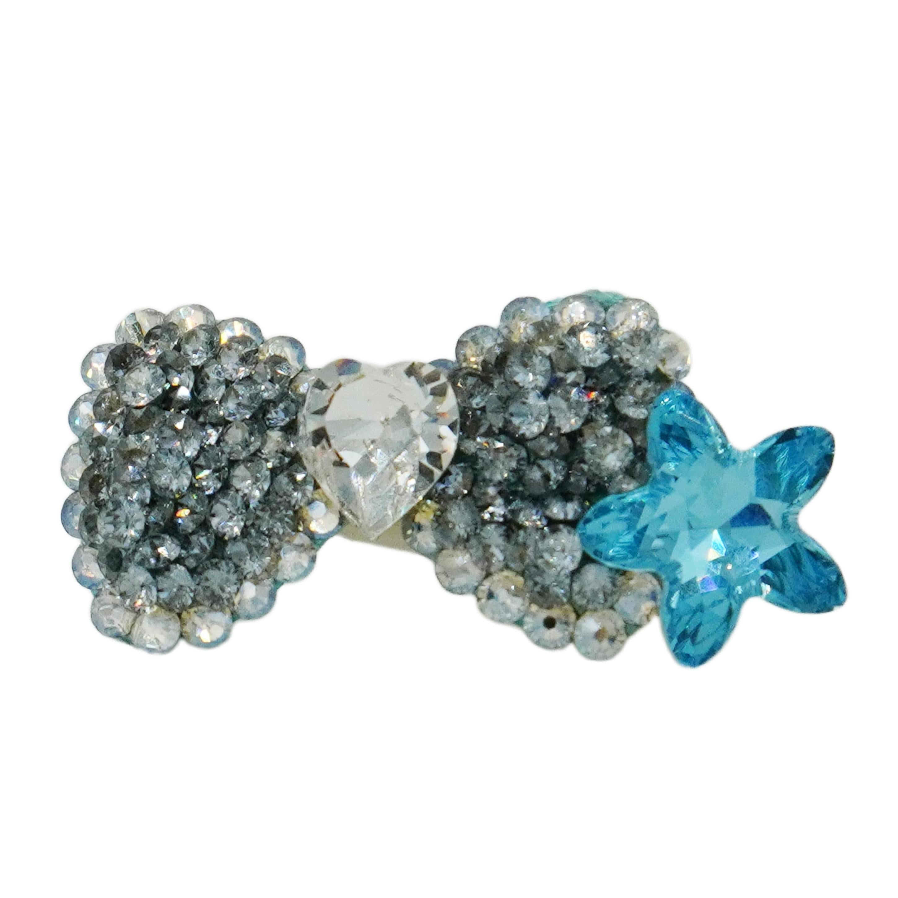 Lunapaw Starfish Structured Bow Luxury Crystal Top Clip TP25
