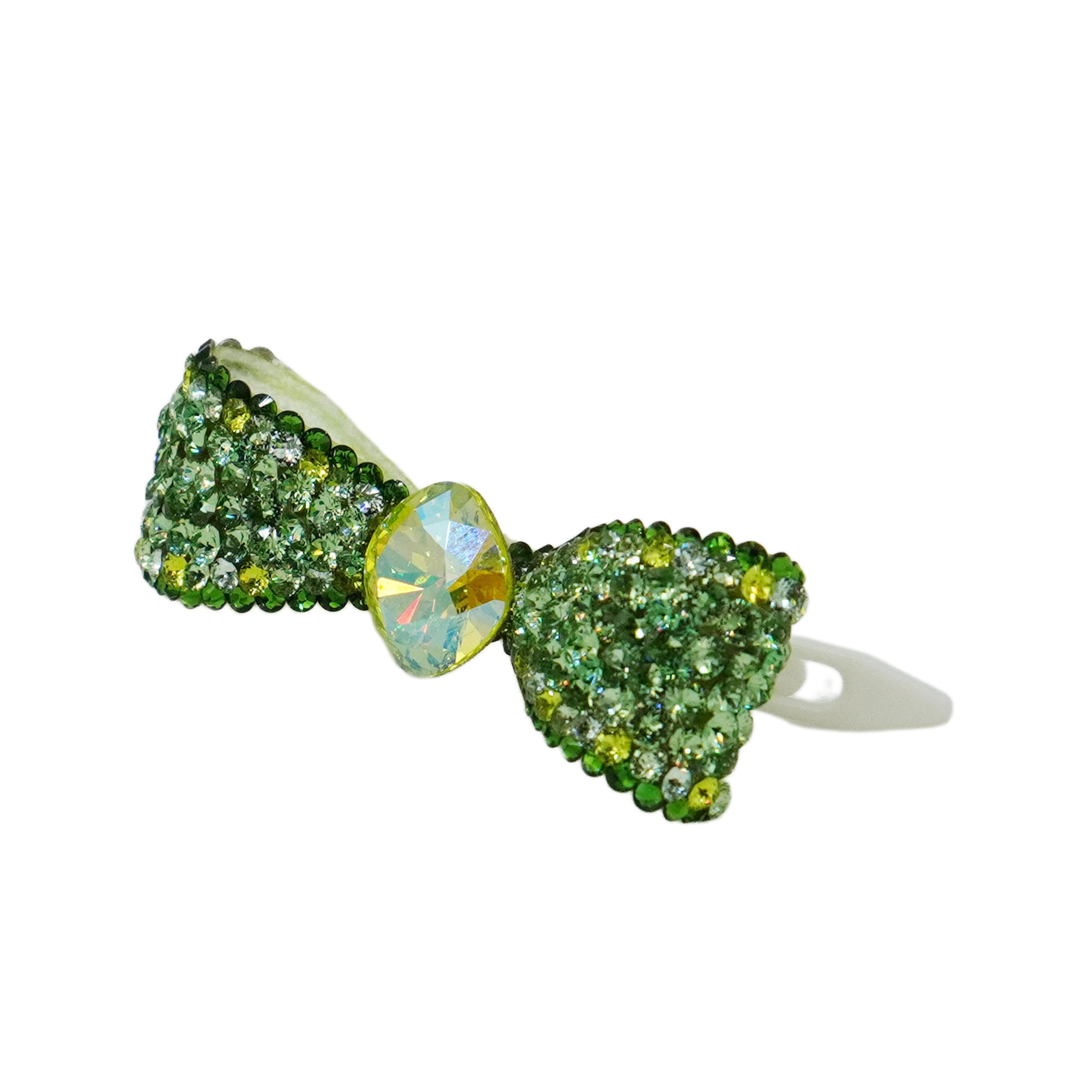 Lunapaw Structured 3D Bow Tie Luxury Crystal Top Clip TP33