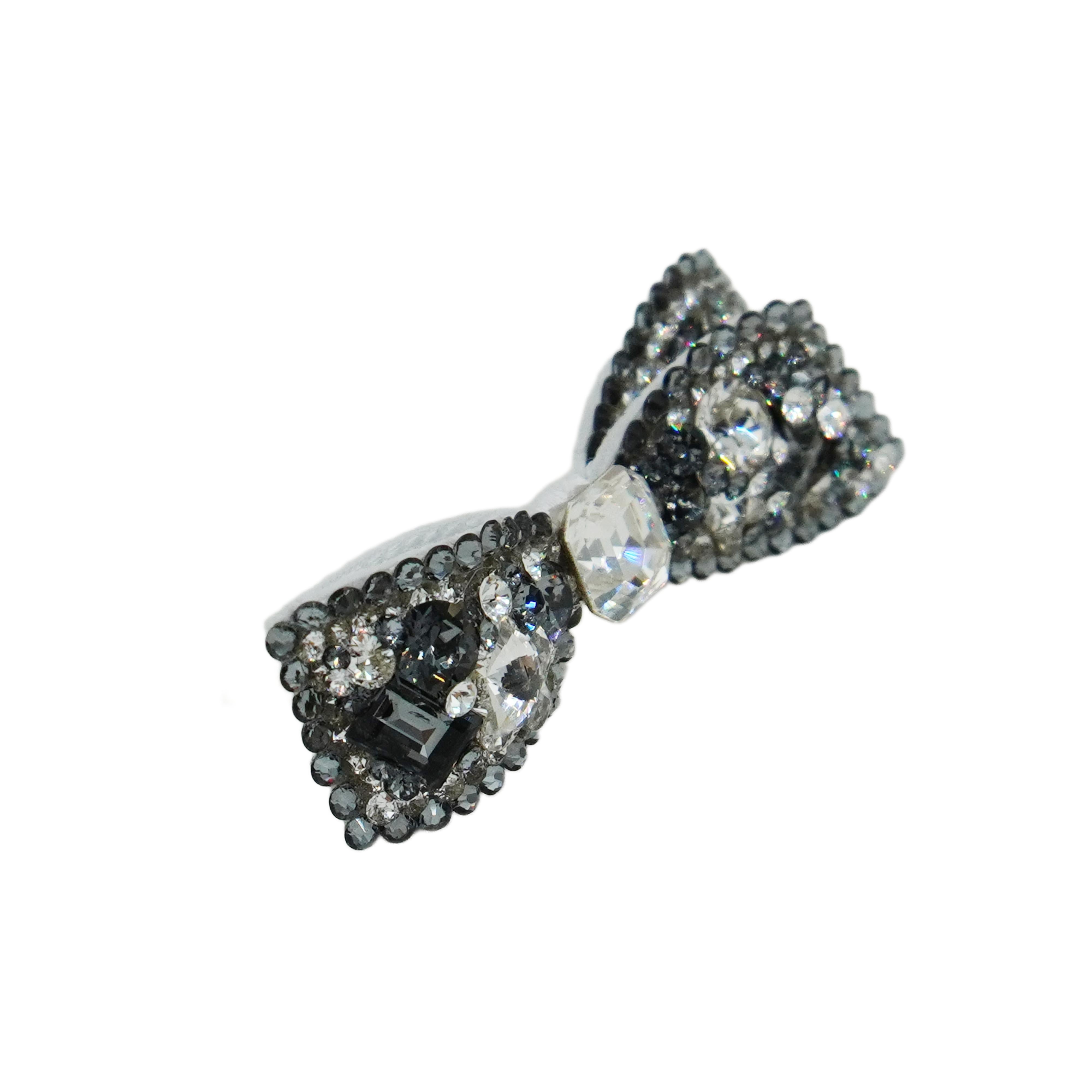 Lunapaw Structured 3D Double-Layer Ribbon Bow Luxury Crystal Top Clip TP31