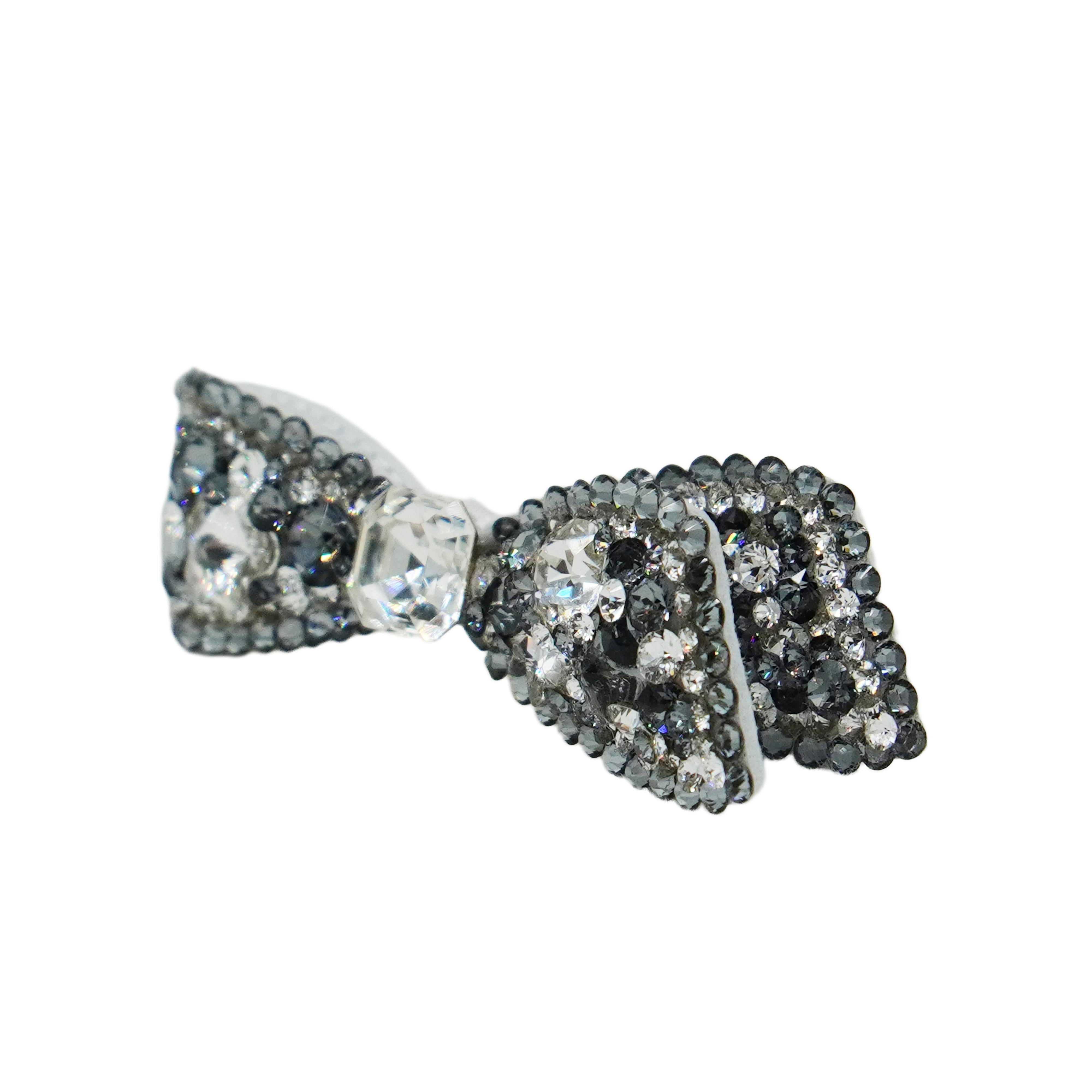 Lunapaw Structured 3D Double-Layer Ribbon Bow Luxury Crystal Top Clip TP31