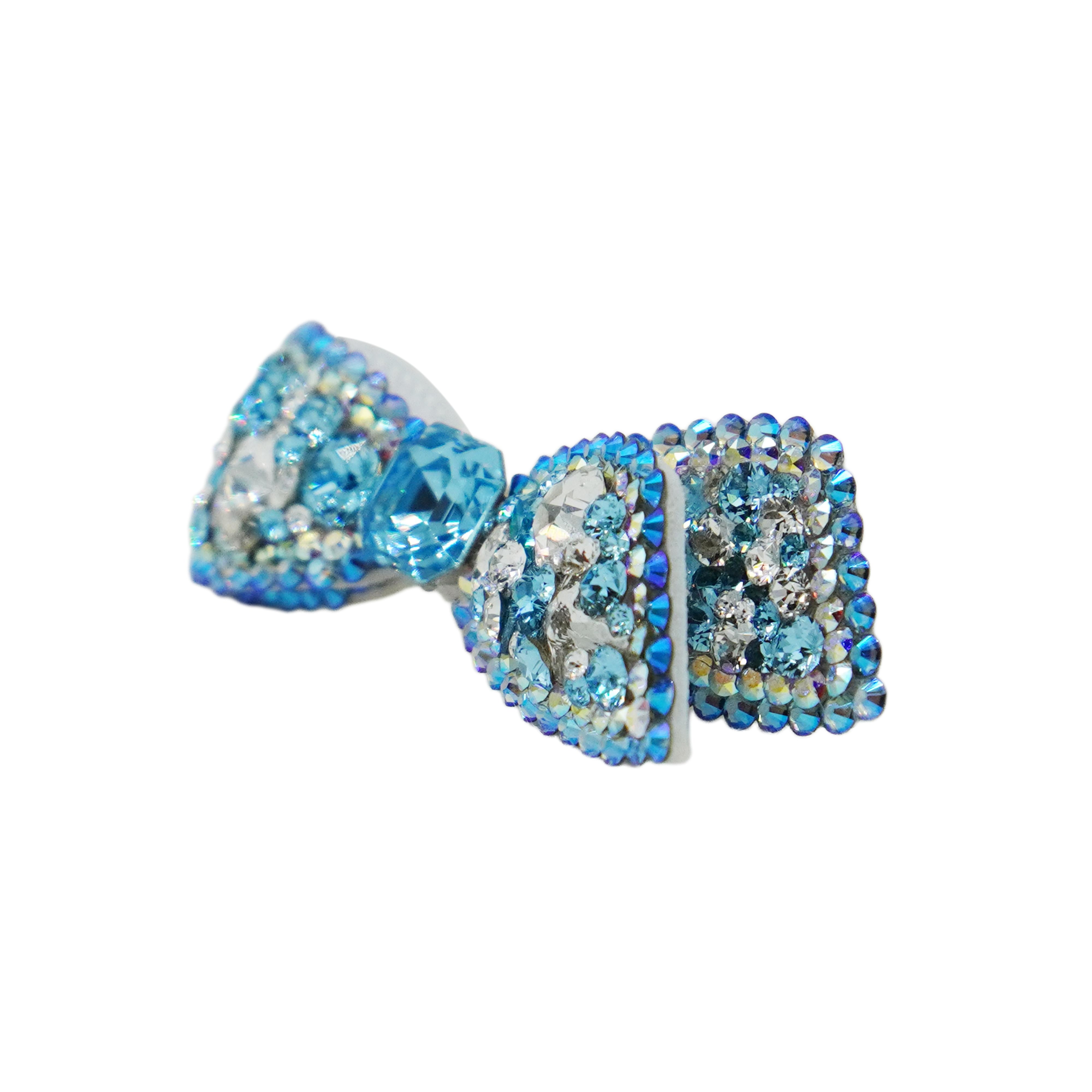 Lunapaw Structured 3D Double-Layer Ribbon Bow Luxury Crystal Top Clip TP31