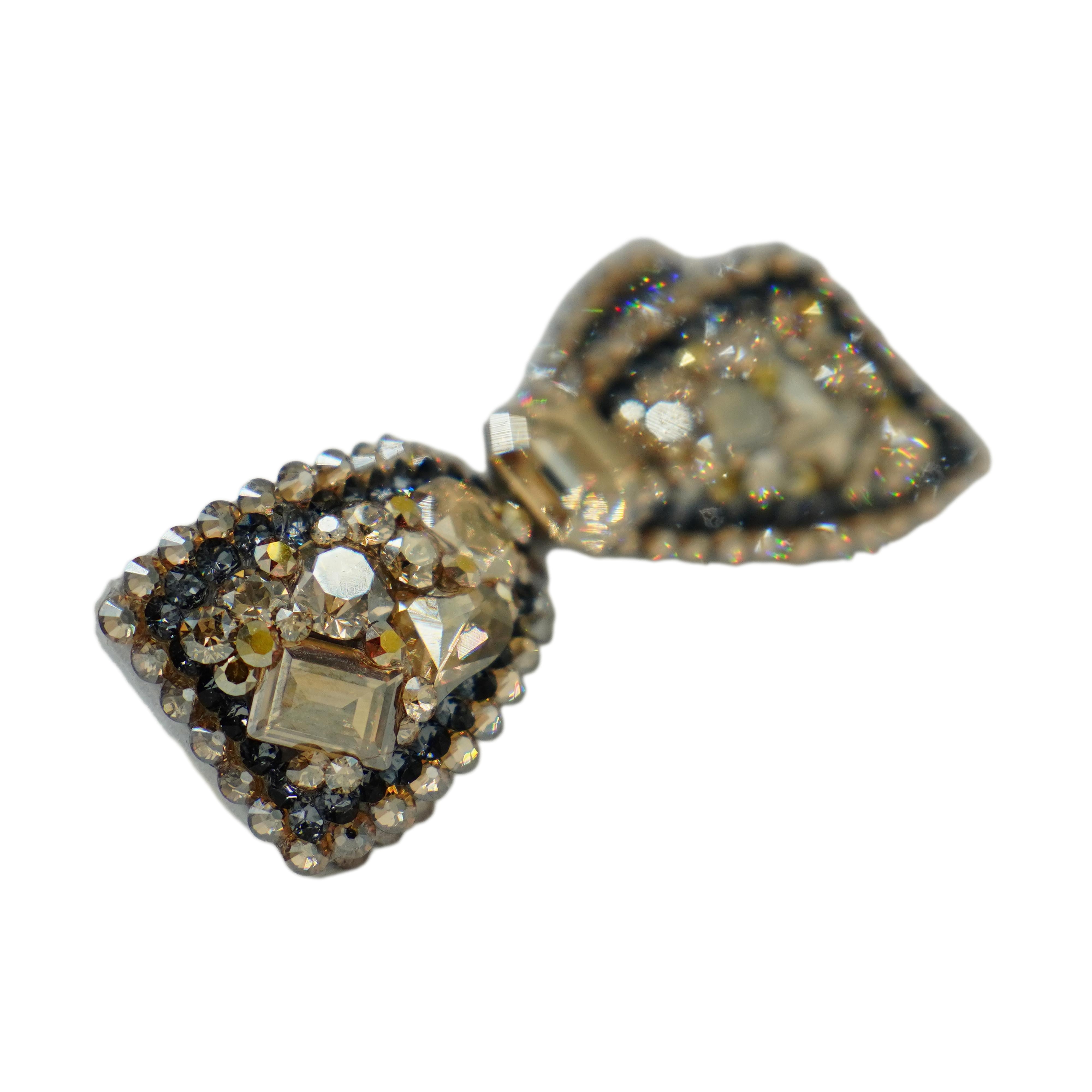 Lunapaw Structured 3D Double-Layer Ribbon Bow Luxury Crystal Top Clip TP31