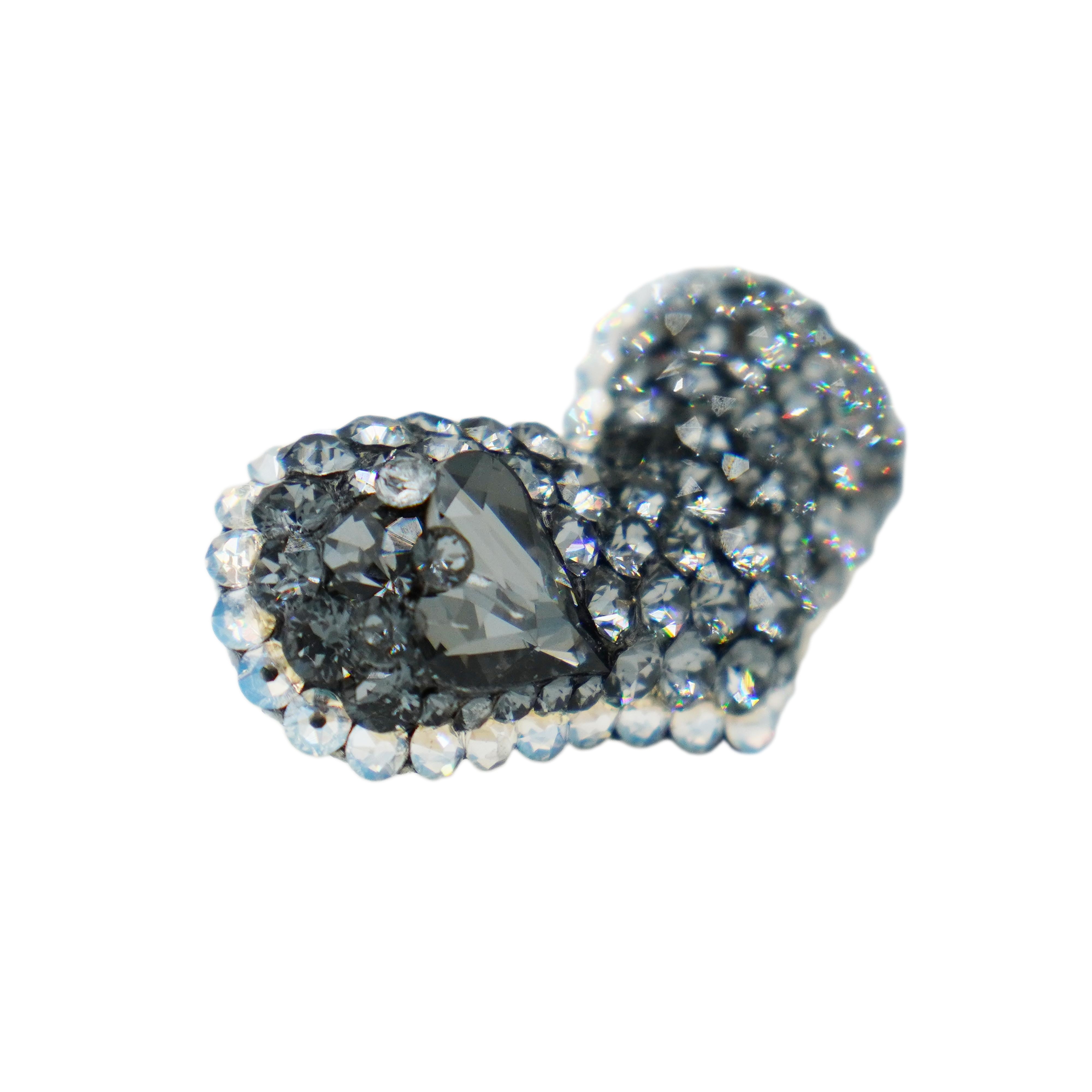 Lunapaw Structured 3D Large Heart Luxury Crystal Top Clip TP35