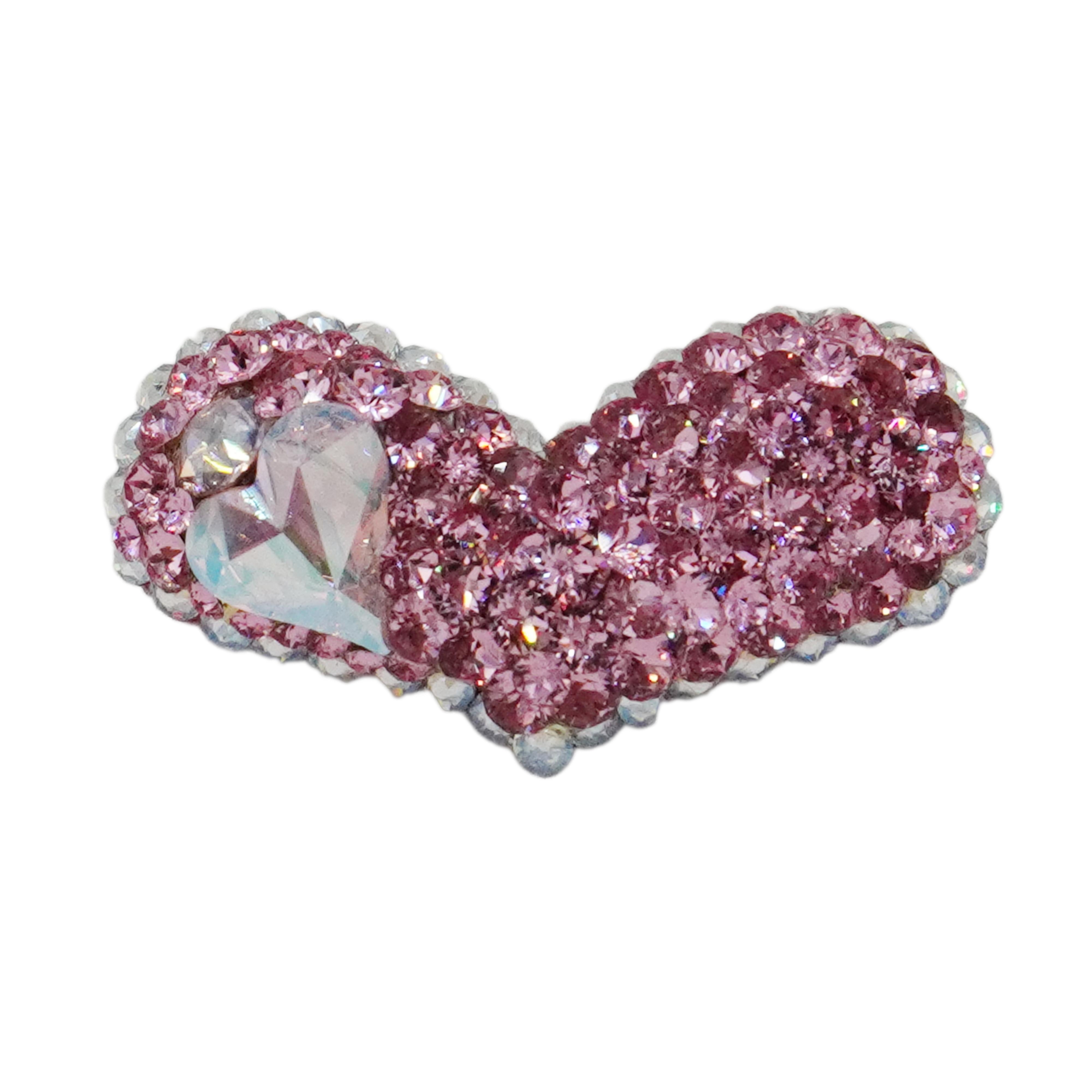 Lunapaw Structured 3D Large Heart Luxury Crystal Top Clip TP35