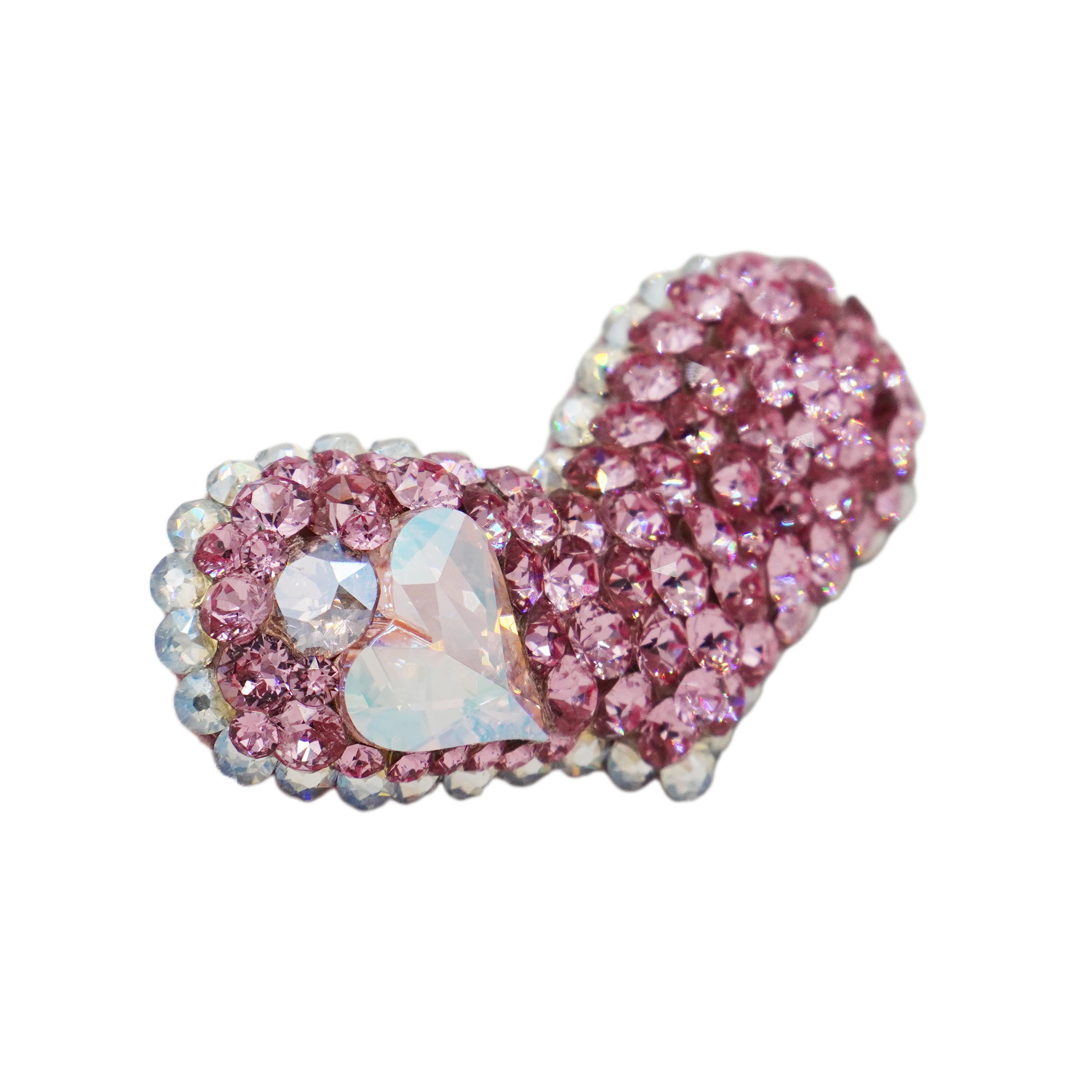 Lunapaw Structured 3D Large Heart Luxury Crystal Top Clip TP35