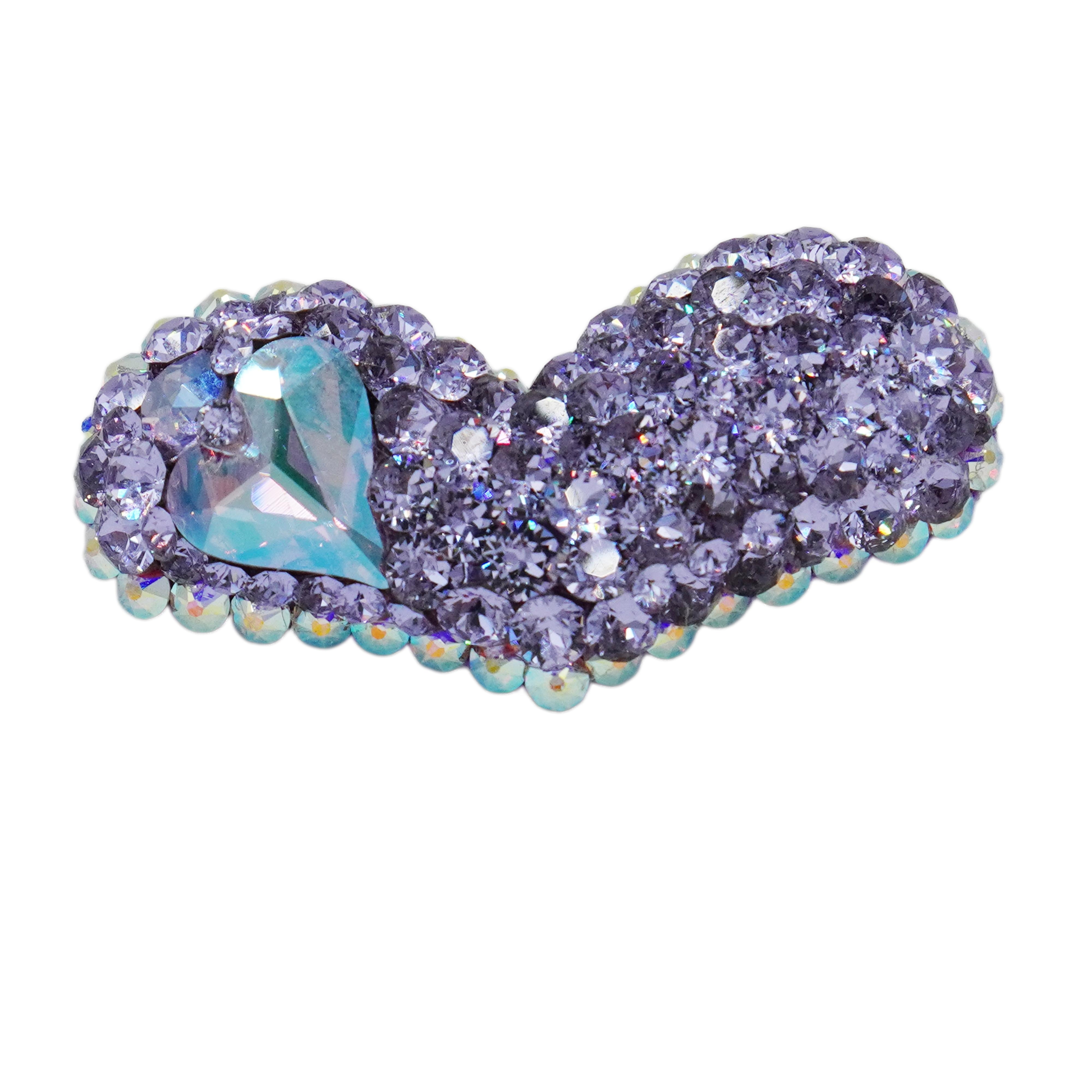 Lunapaw Structured 3D Large Heart Luxury Crystal Top Clip TP35