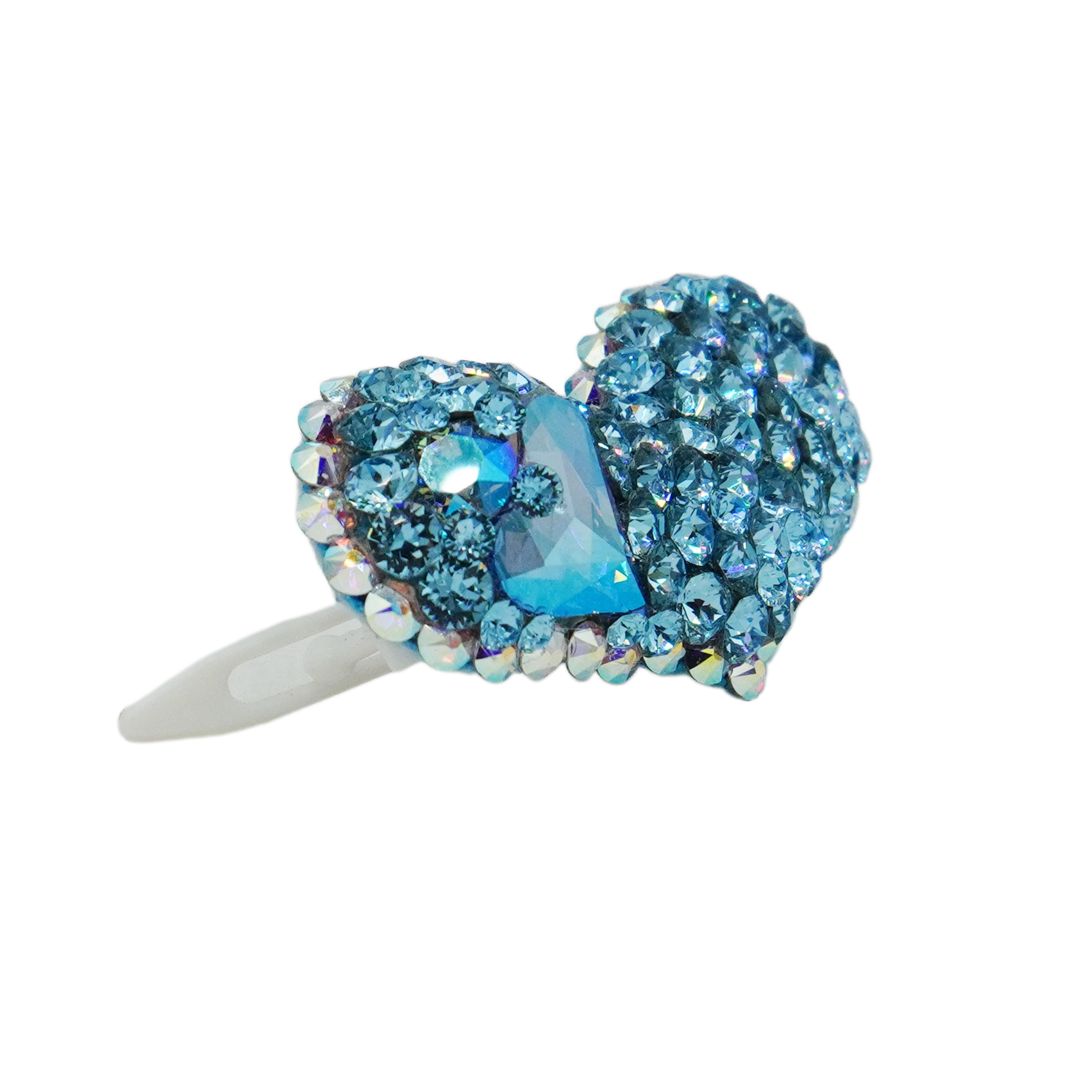 Lunapaw Structured 3D Large Heart Luxury Crystal Top Clip TP35