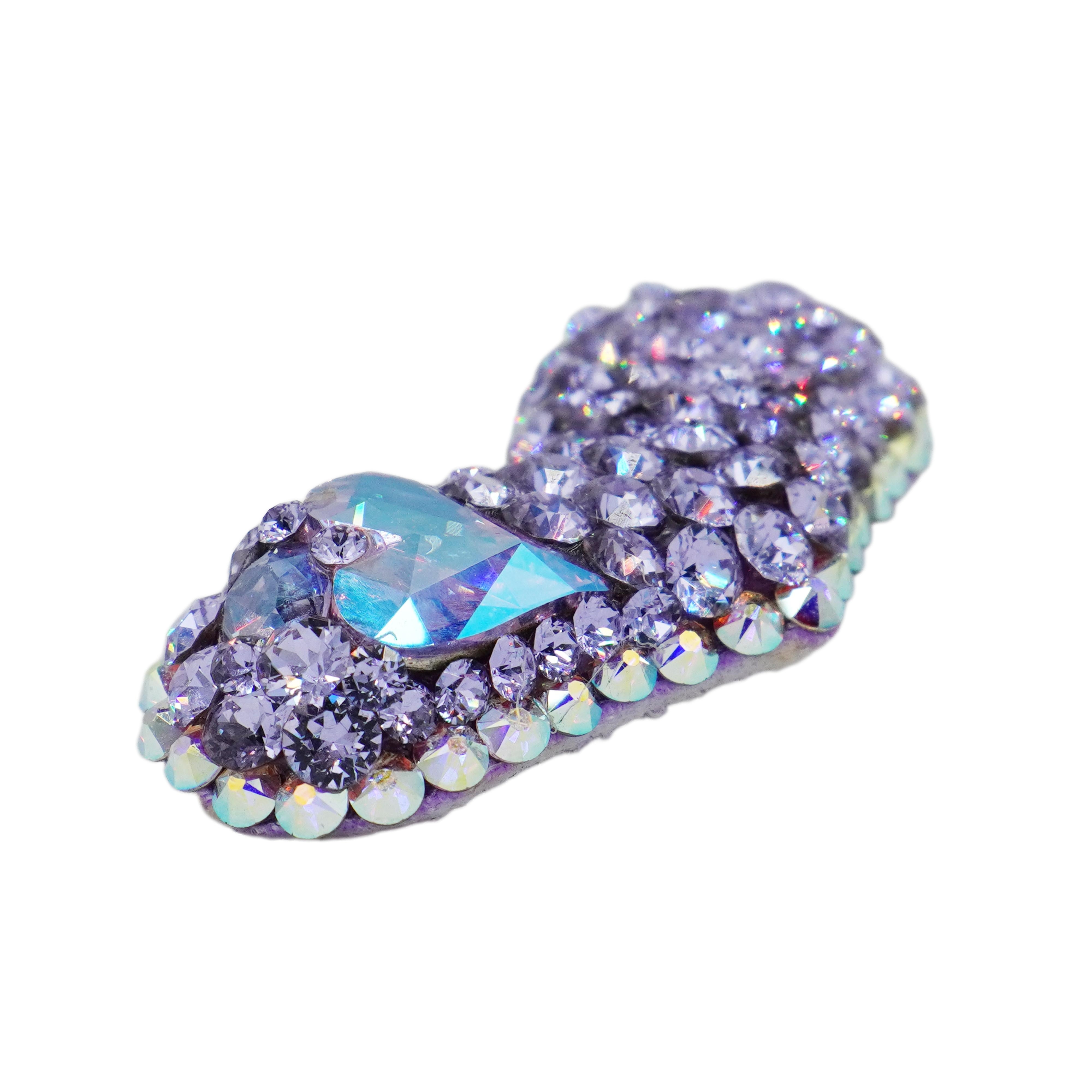 Lunapaw Structured 3D Large Heart Luxury Crystal Top Clip TP35