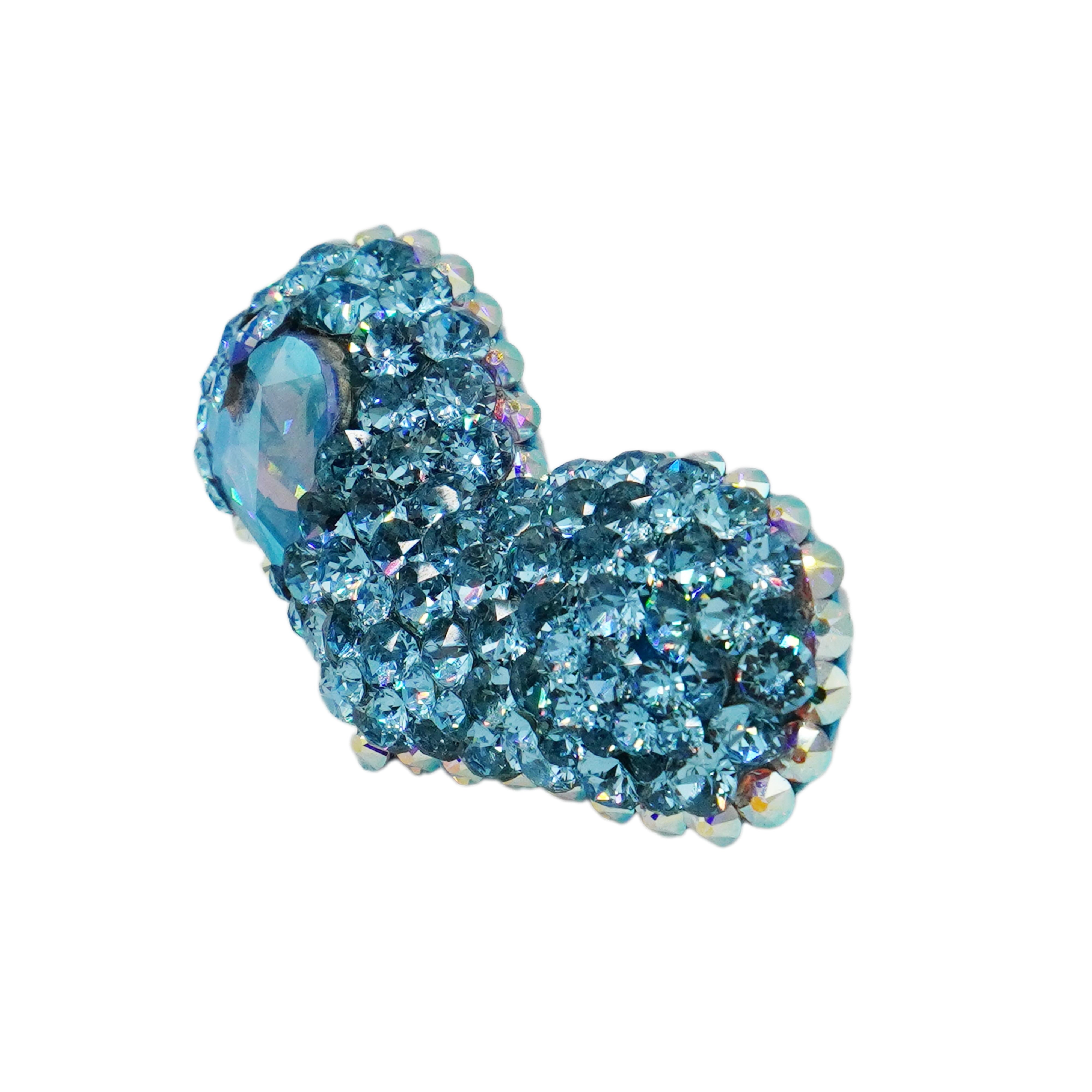 Lunapaw Structured 3D Large Heart Luxury Crystal Top Clip TP35