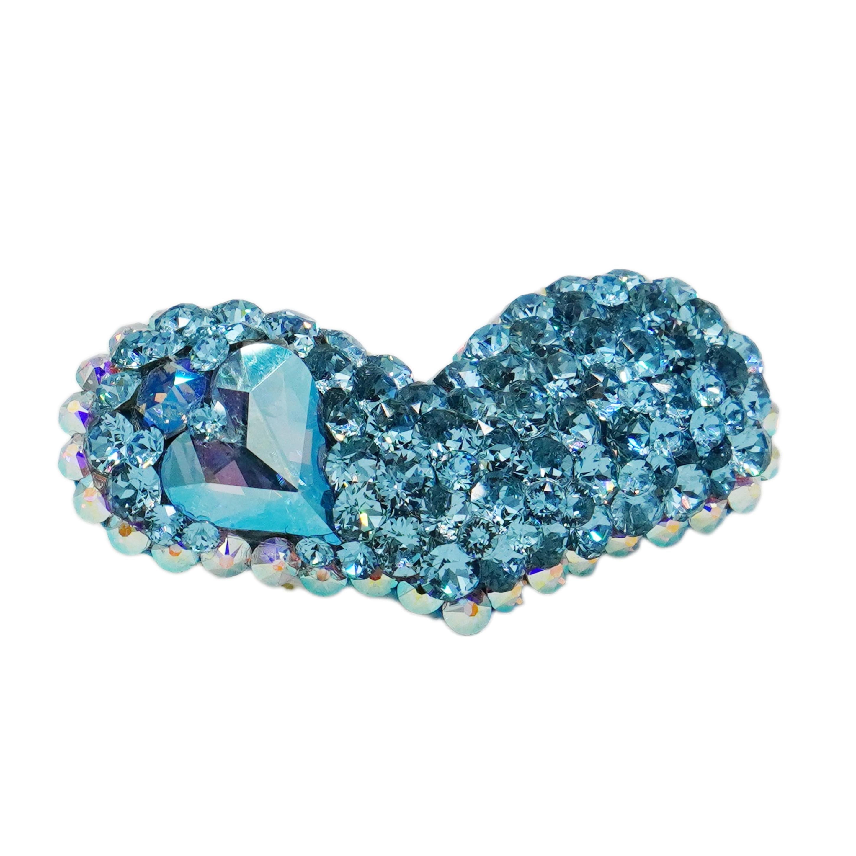 Lunapaw Structured 3D Large Heart Luxury Crystal Top Clip TP35