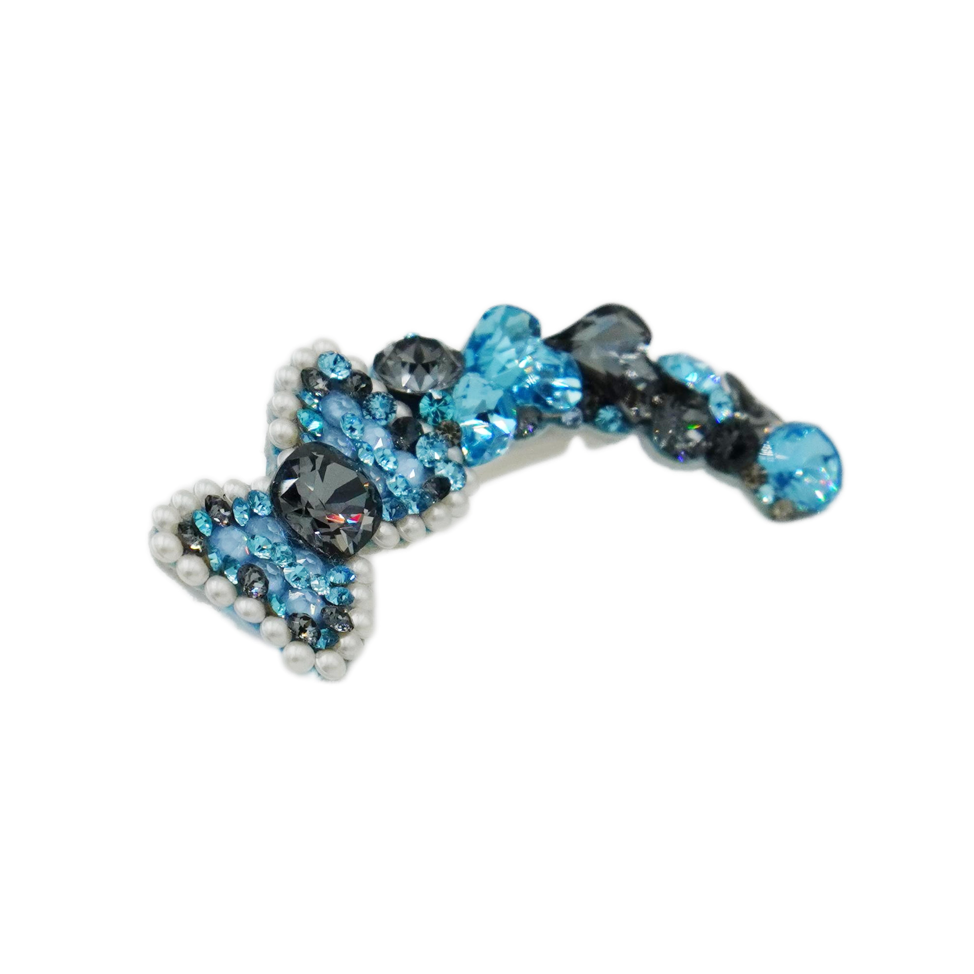 Lunapaw Structured Bow & Heart Luxury Crystal Headband HB25