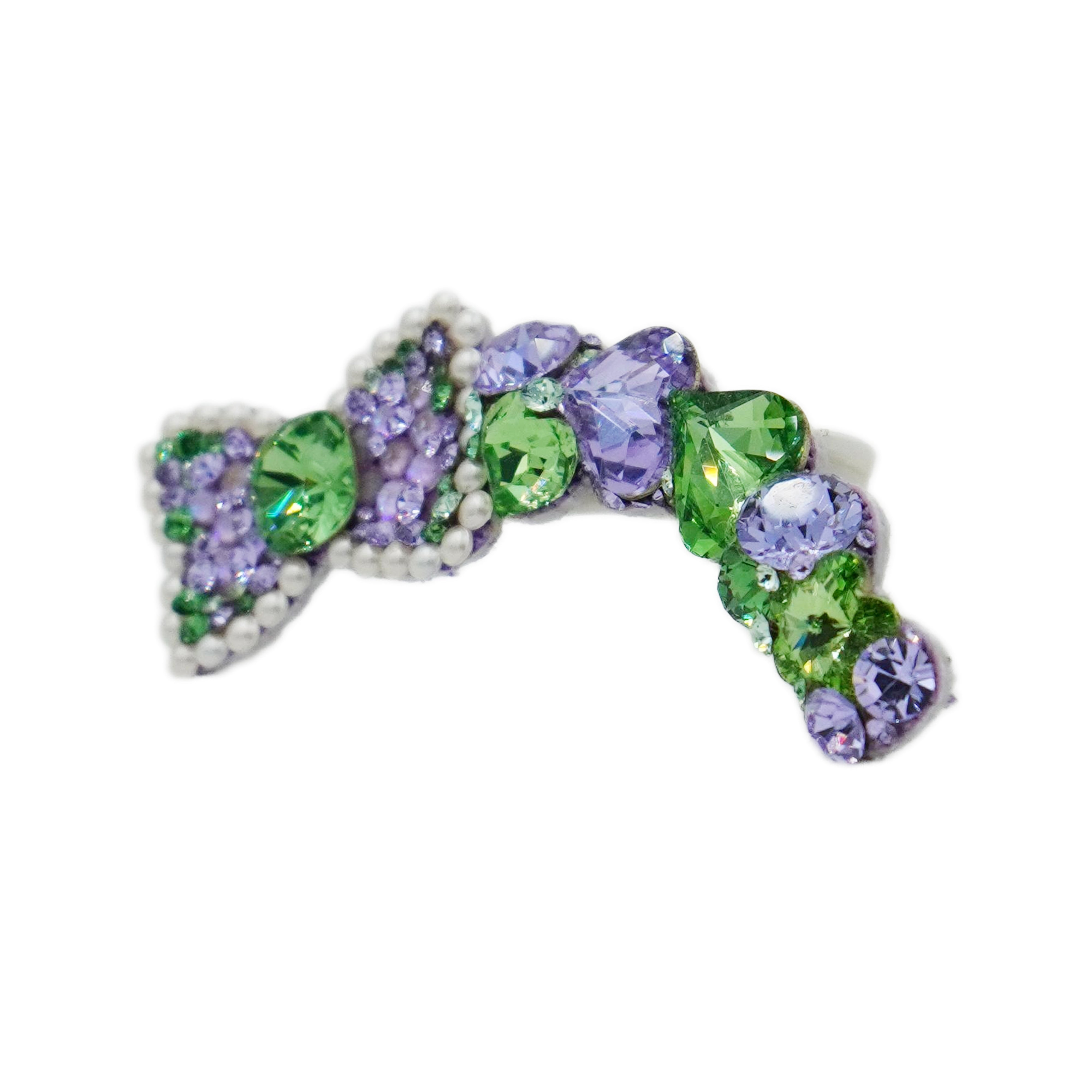 Lunapaw Structured Bow & Heart Luxury Crystal Headband HB25