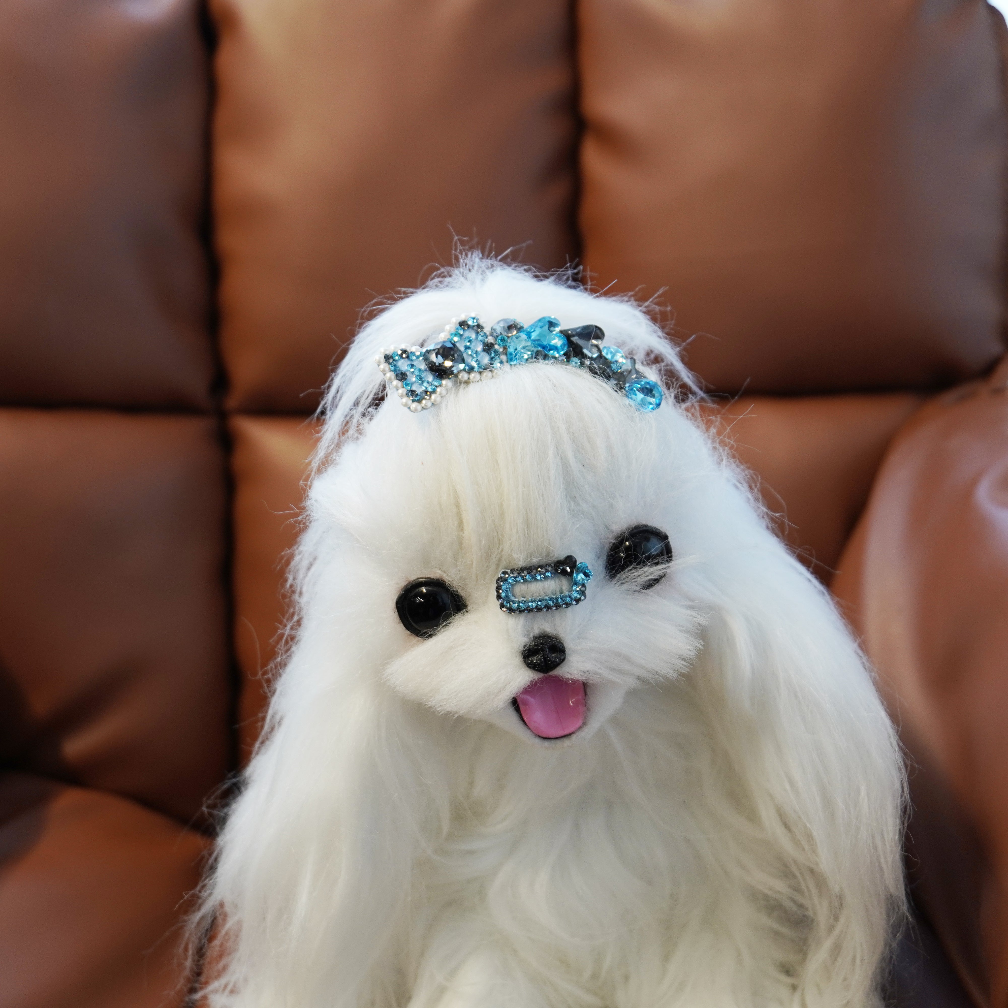 Lunapaw Structured Bow & Heart Luxury Crystal Headband HB25