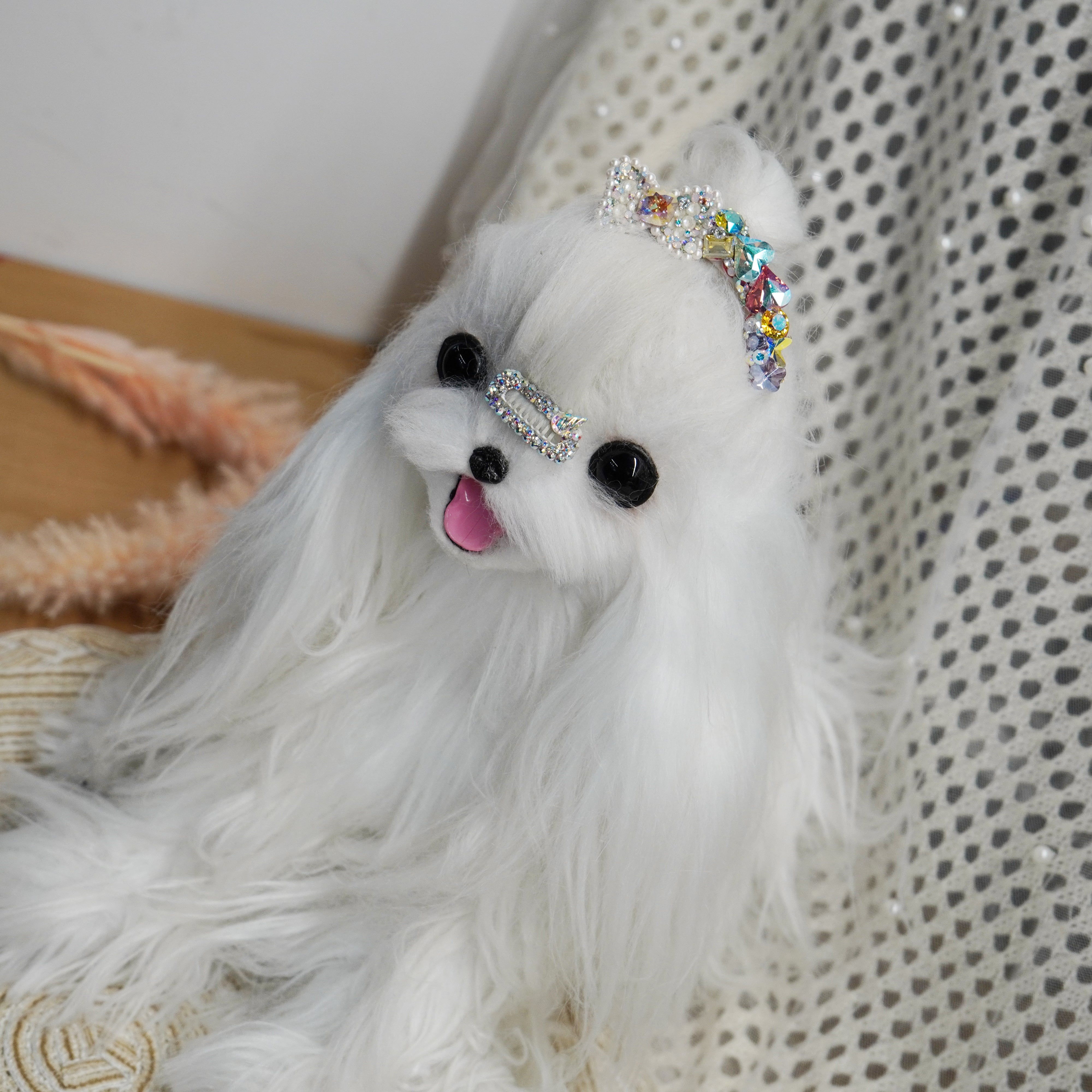 Lunapaw Structured Bow & Heart Luxury Crystal Headband HB25