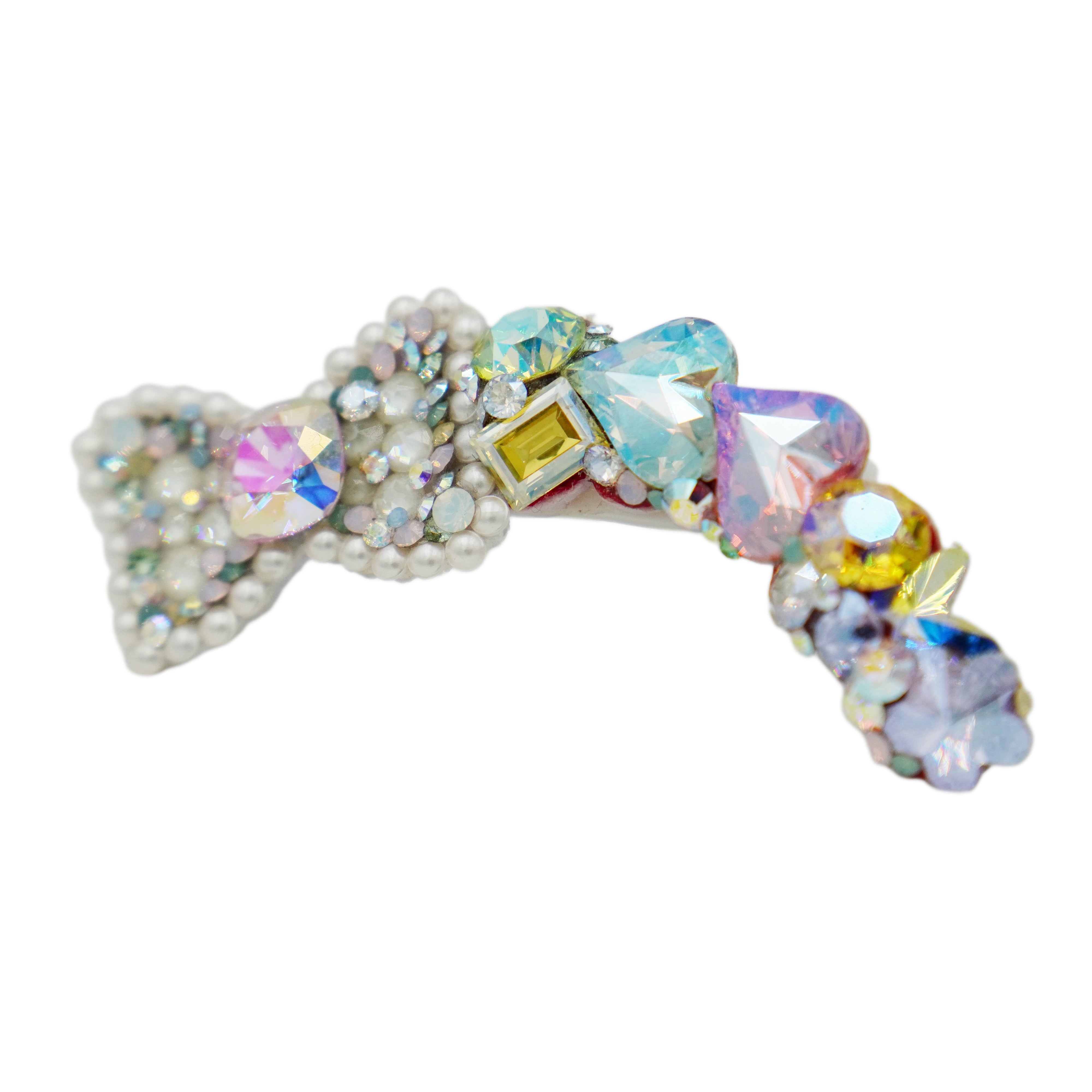 Lunapaw Structured Bow & Heart Luxury Crystal Headband HB25