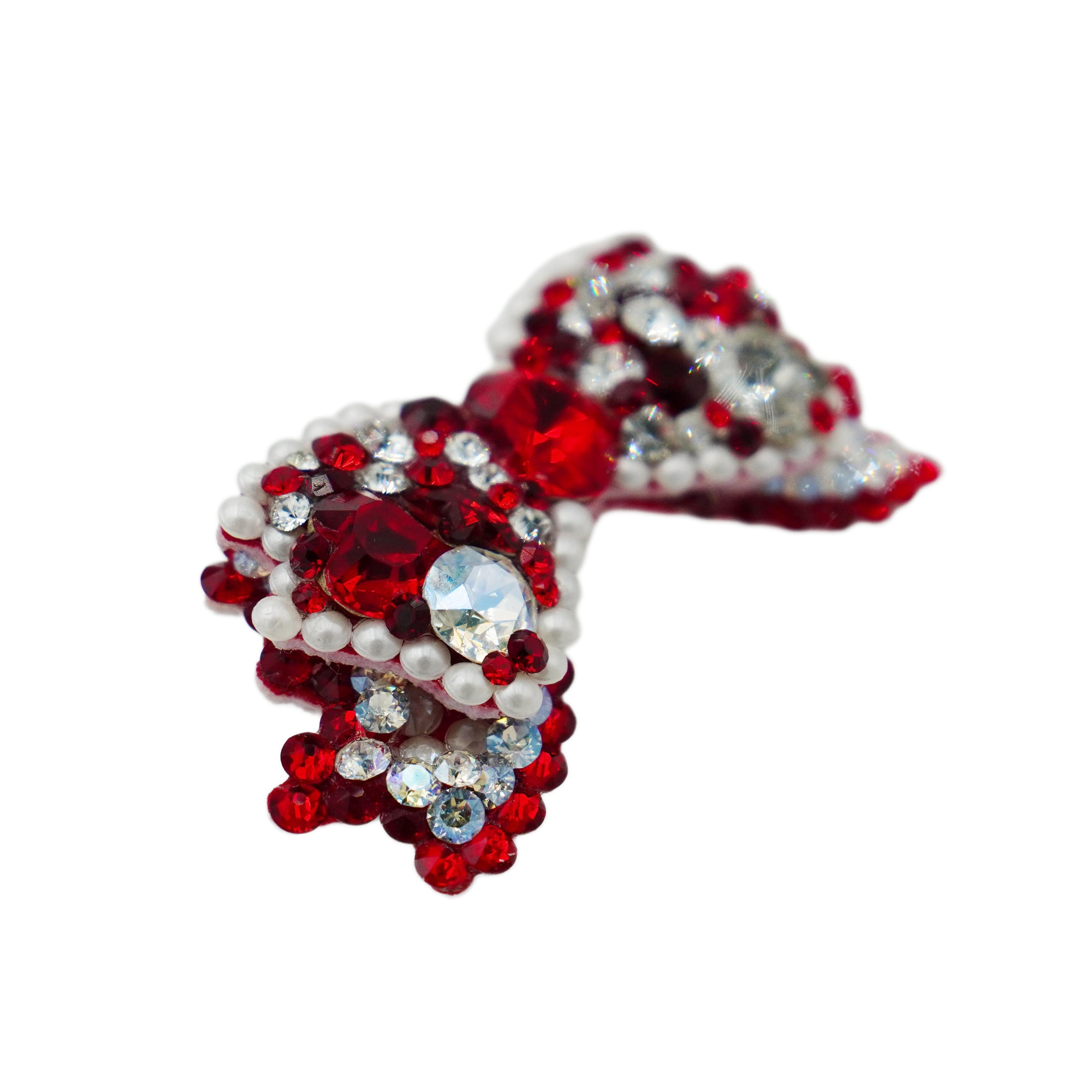 Lunapaw 3D Structured Double-Layer Bow Luxury Crystal Top Clip TP16