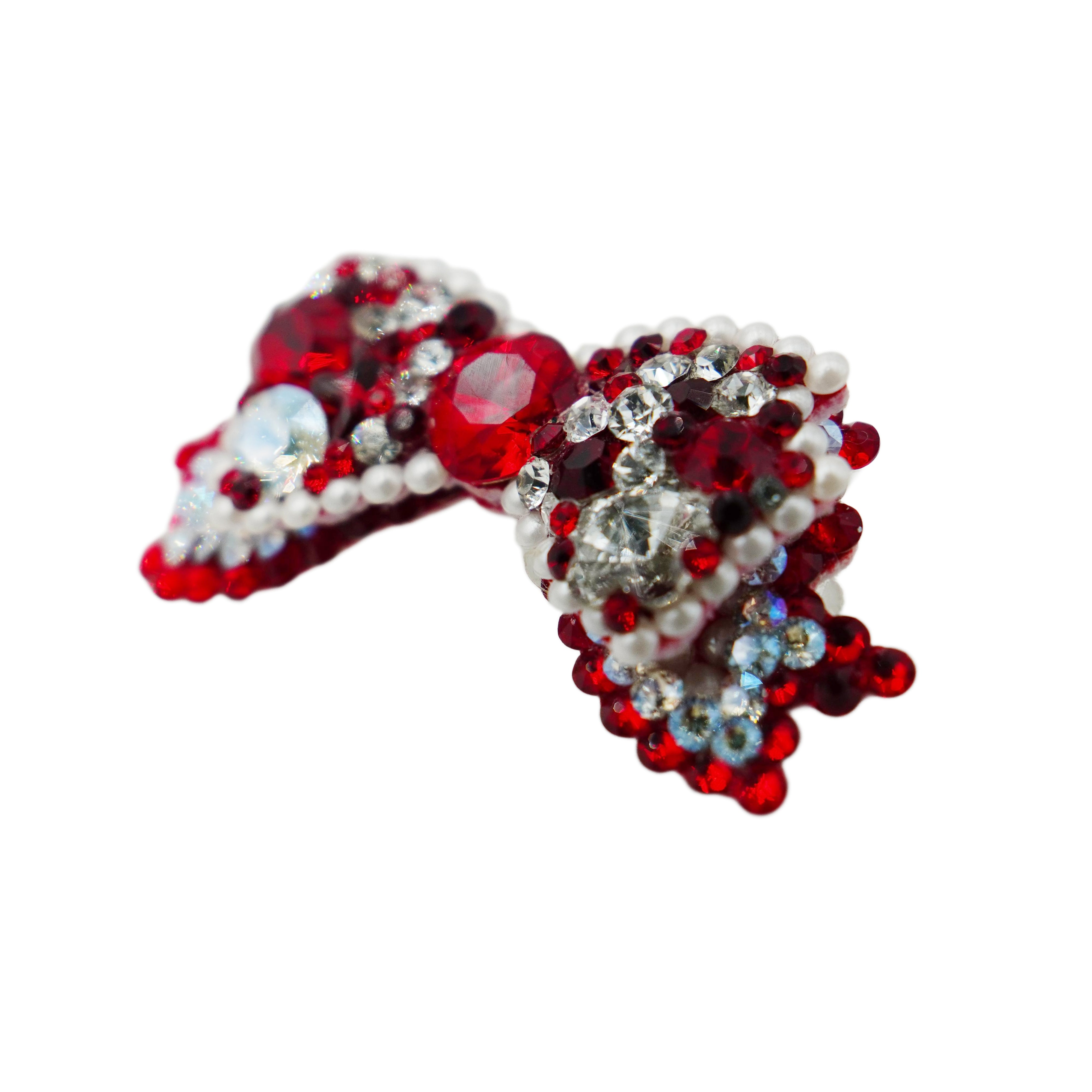 Lunapaw 3D Structured Double-Layer Bow Luxury Crystal Top Clip TP16