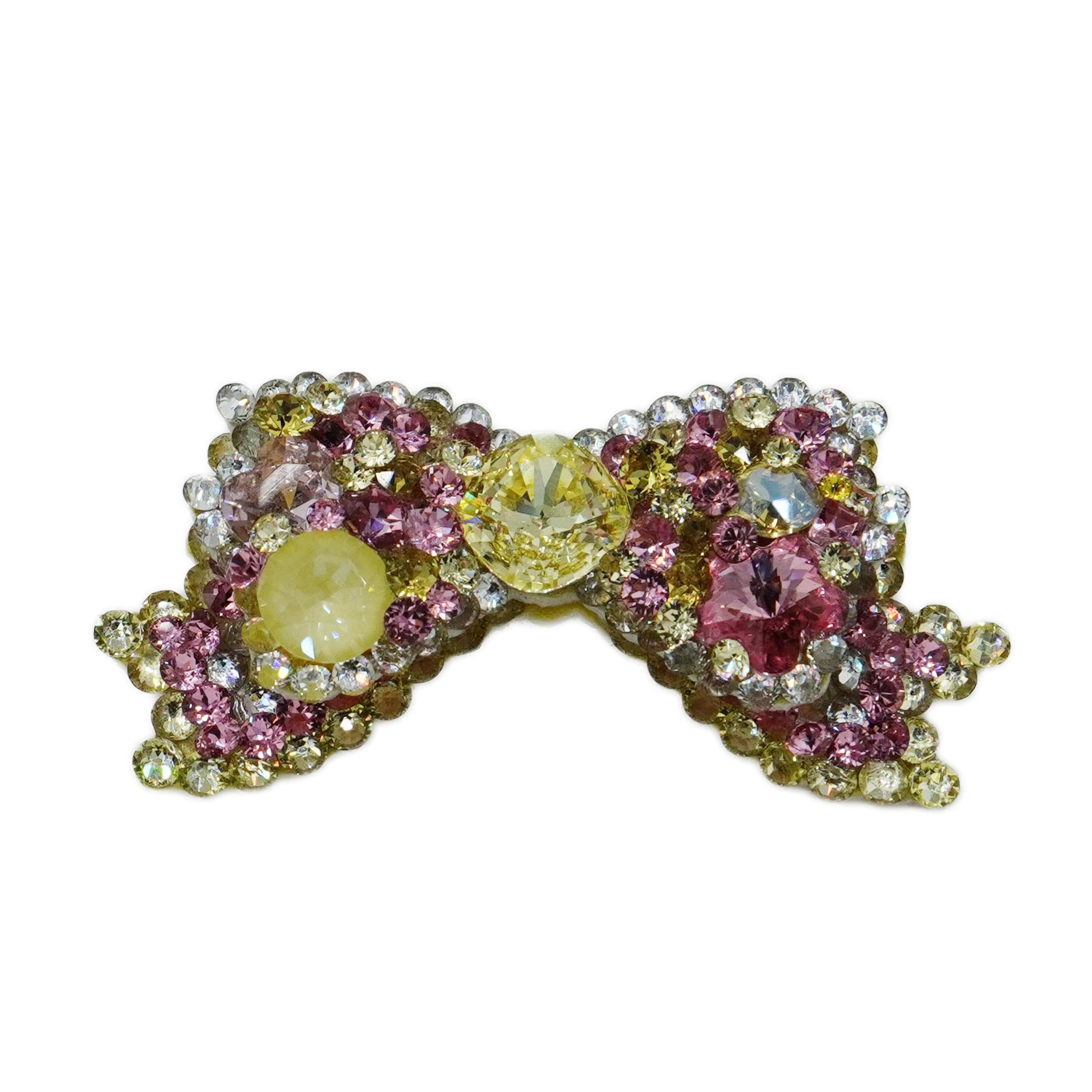 Lunapaw 3D Structured Double-Layer Bow Luxury Crystal Top Clip TP16