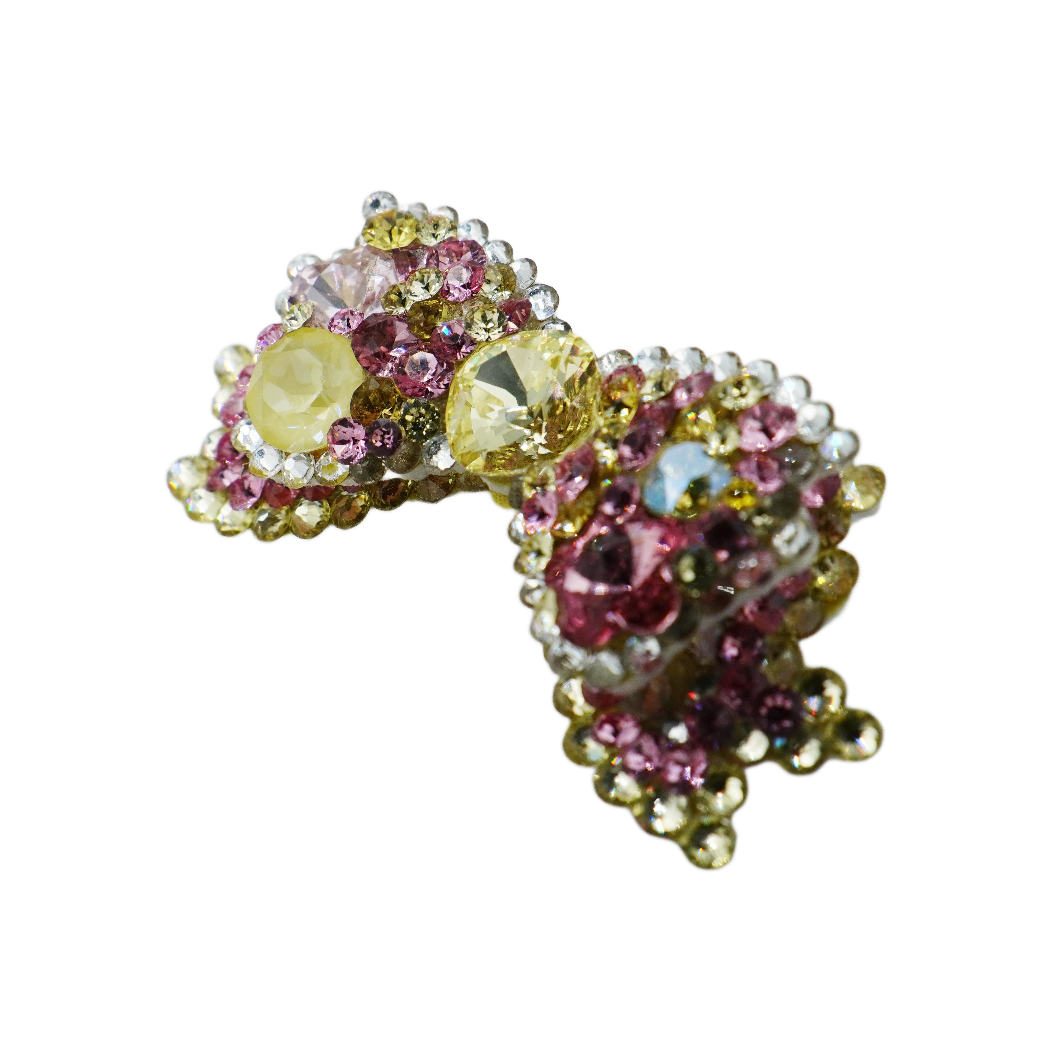 Lunapaw 3D Structured Double-Layer Bow Luxury Crystal Top Clip TP16