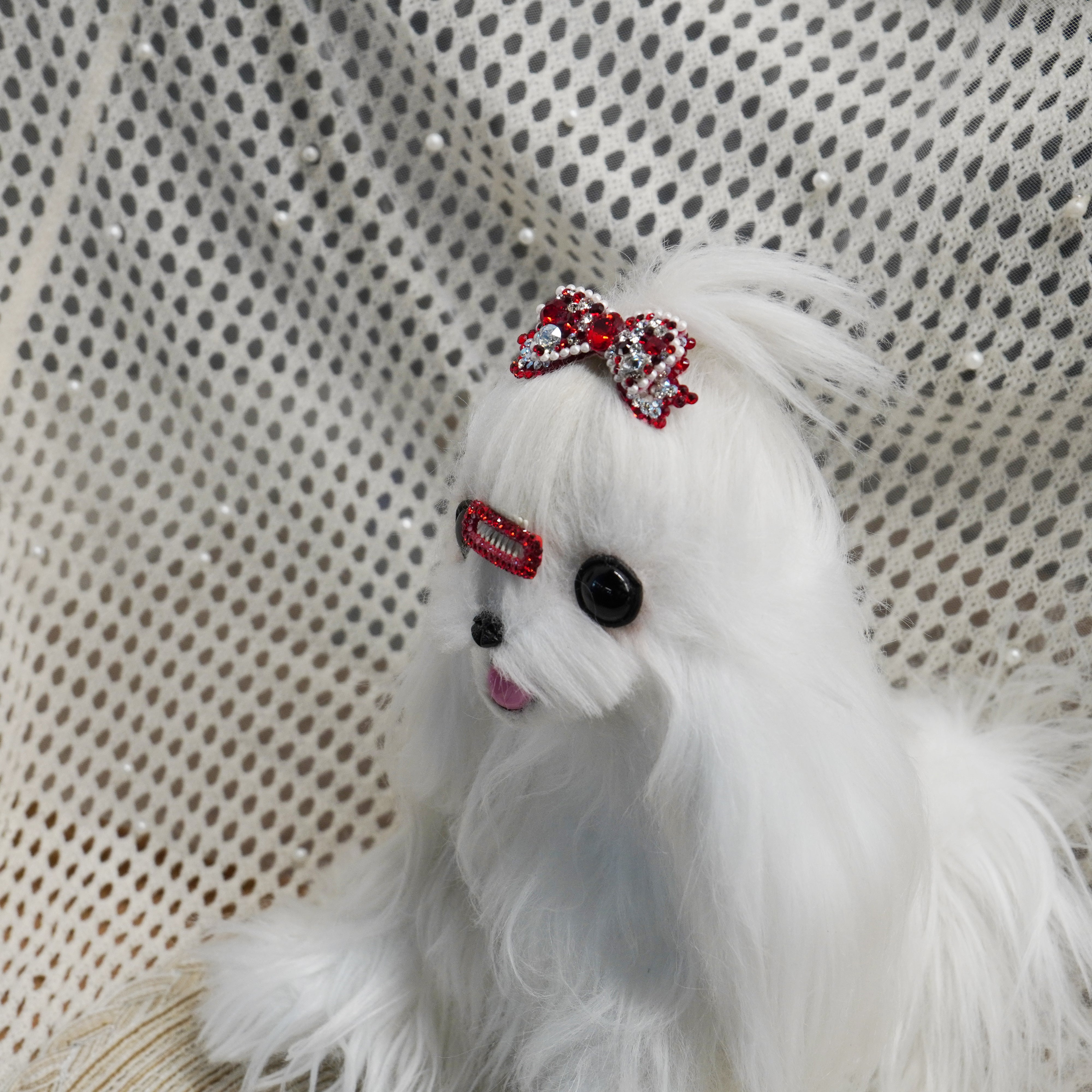 Lunapaw 3D Structured Double-Layer Bow Luxury Crystal Top Clip TP16